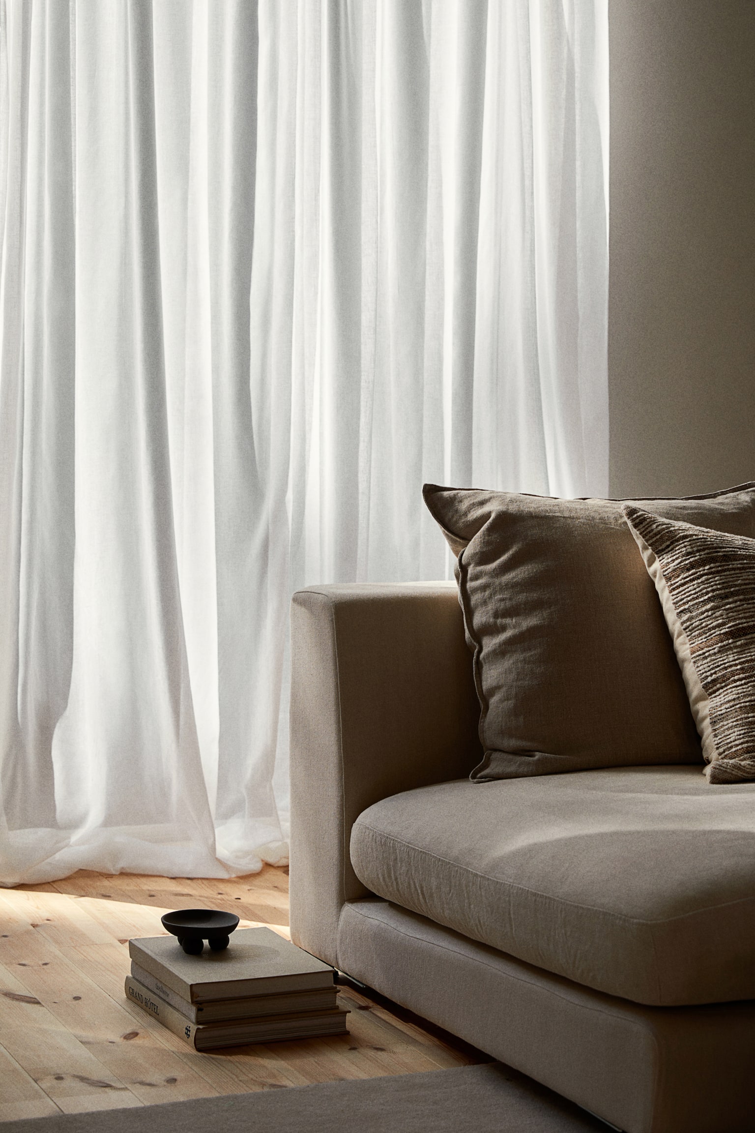 2-pack airy curtains - White/Greige - 2