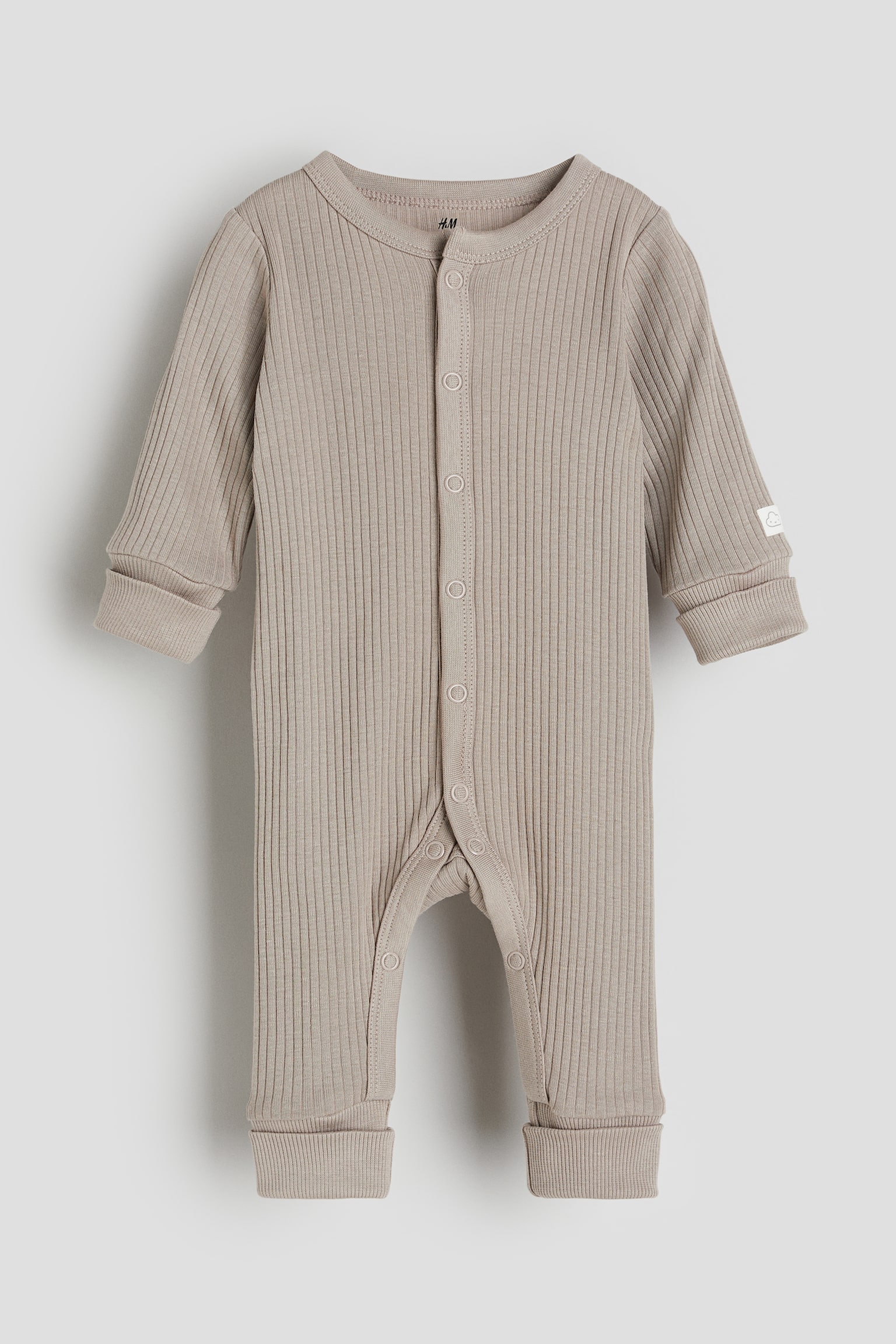 Adjustable fit romper suit - Beige/White/Blue striped - 1