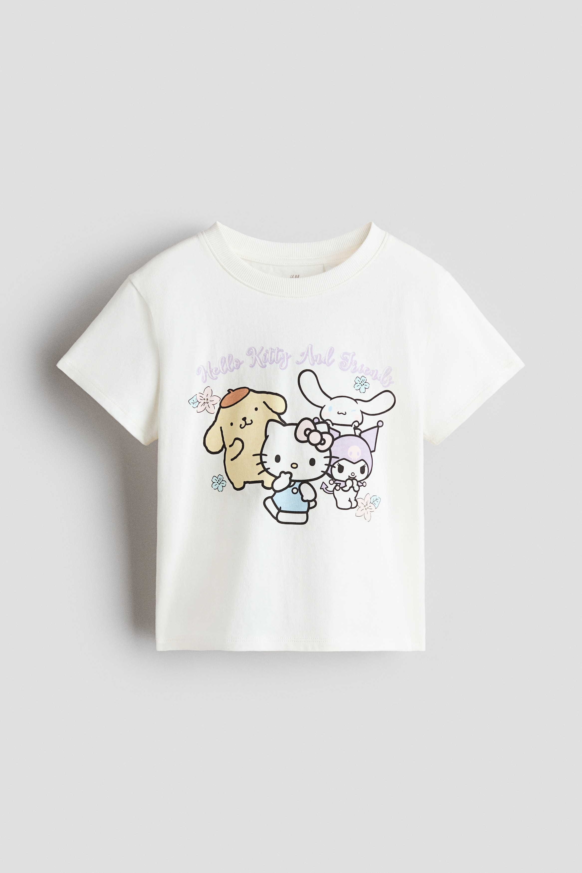 Printed T-Shirt - Cream/Hello Kitty/Light yellow/Pompompurin/Light blue/Cinnamoroll