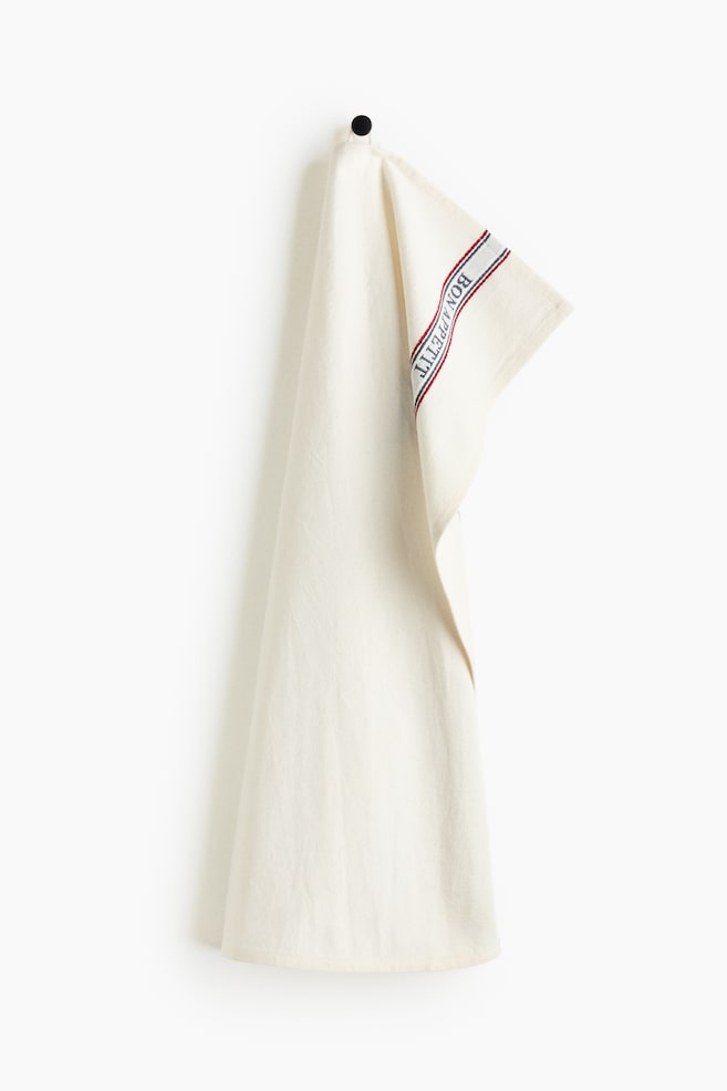 Linen-Blend Tea Towel - Cream/Bon Appétit/Cream/striped/Cream/striped/Cream/Bon Appétit - 1
