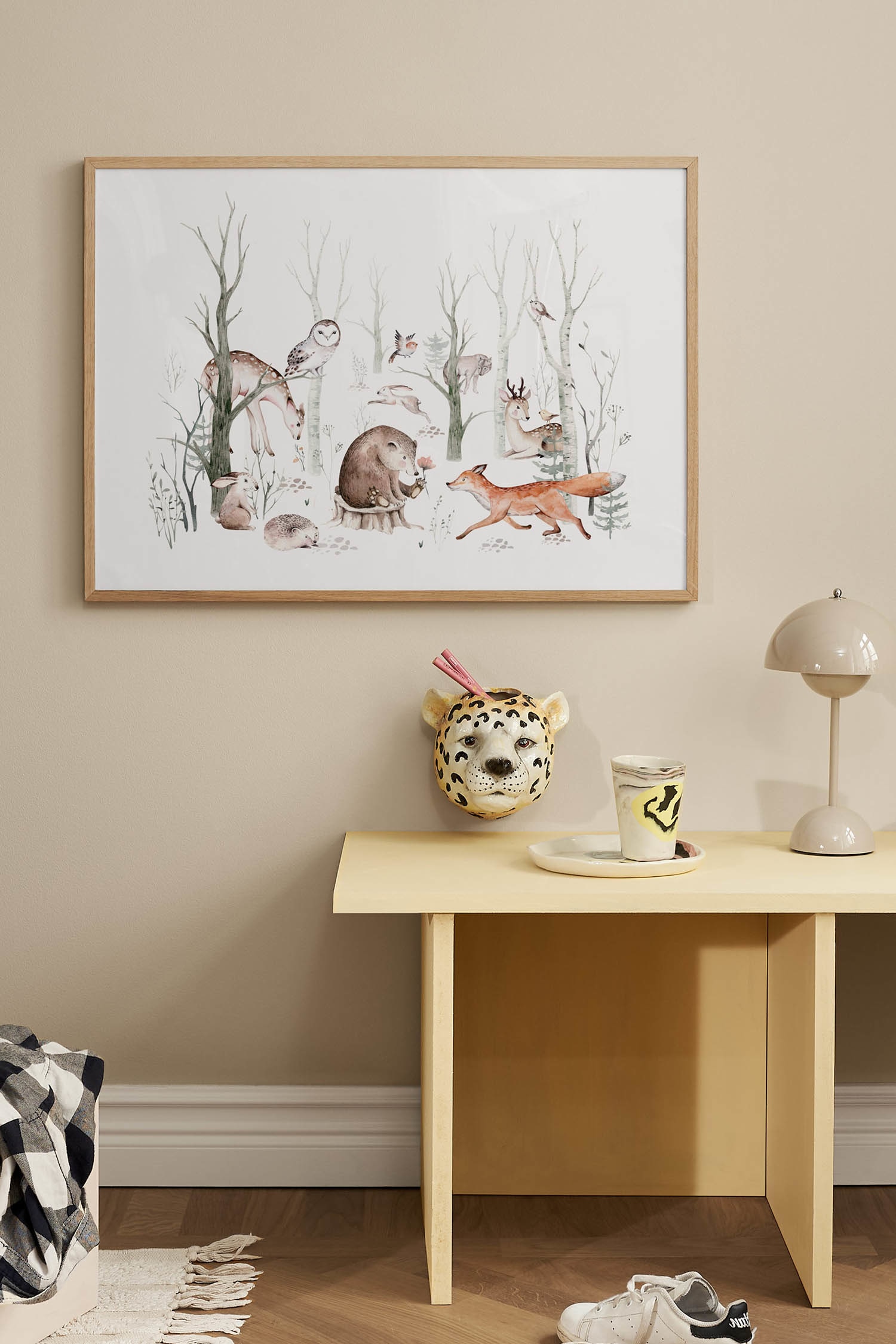 Forest Friends Poster - Braun/weiß