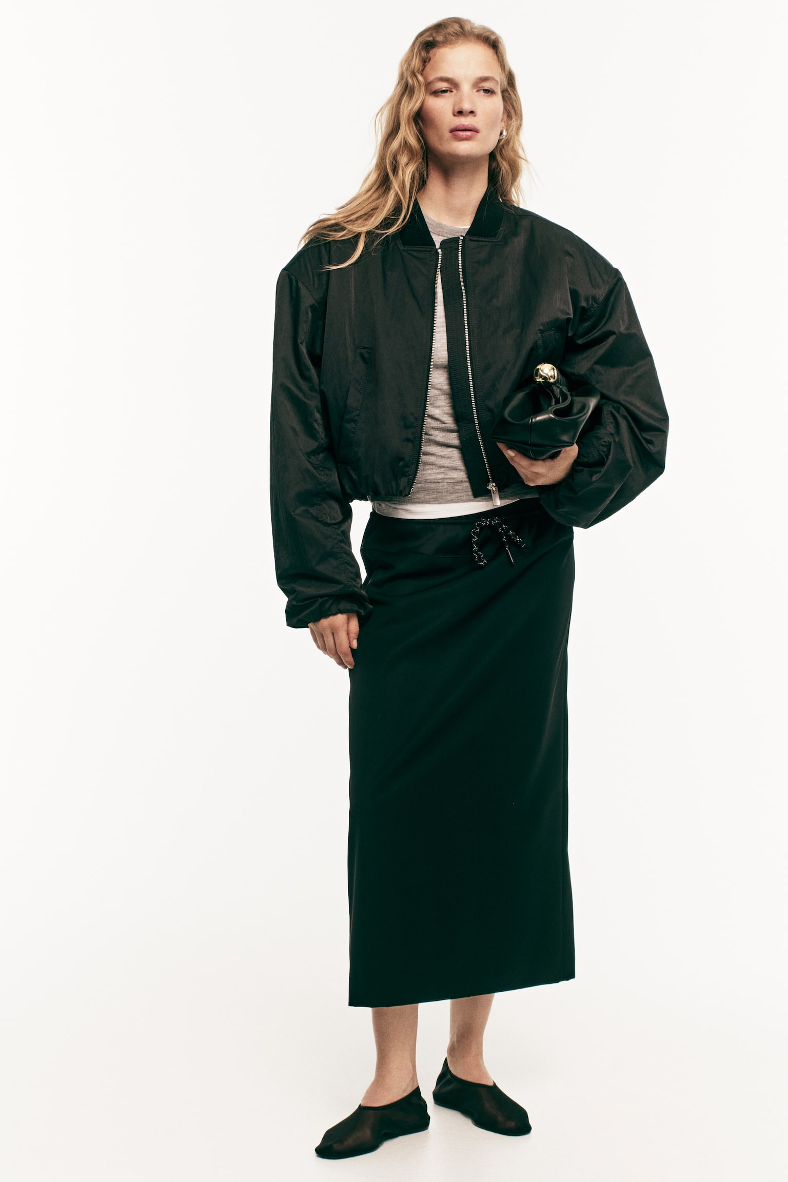 Wool-blend skirt - Black - 7