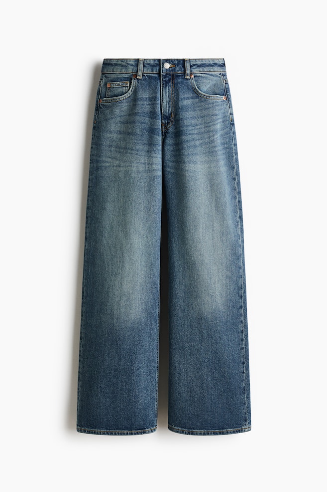 Wide High Waist Jeans - Dark denim blue/White/Denim blue/Light denim blue/Light denim blue/Navy denim blue/Dark brown/Dark brown/Denim blue/Dark denim blue/Washed denim blue/Light denim blue/Light denim blue/Navy denim blue/Light denim blue/White/Dark denim blue/Dark denim grey/Denim blue/Light denim blue/Navy denim blue/Beige/Denim blue/Light denim blue/Light denim blue/Denim blue/White/Black/Dark denim blue - 1