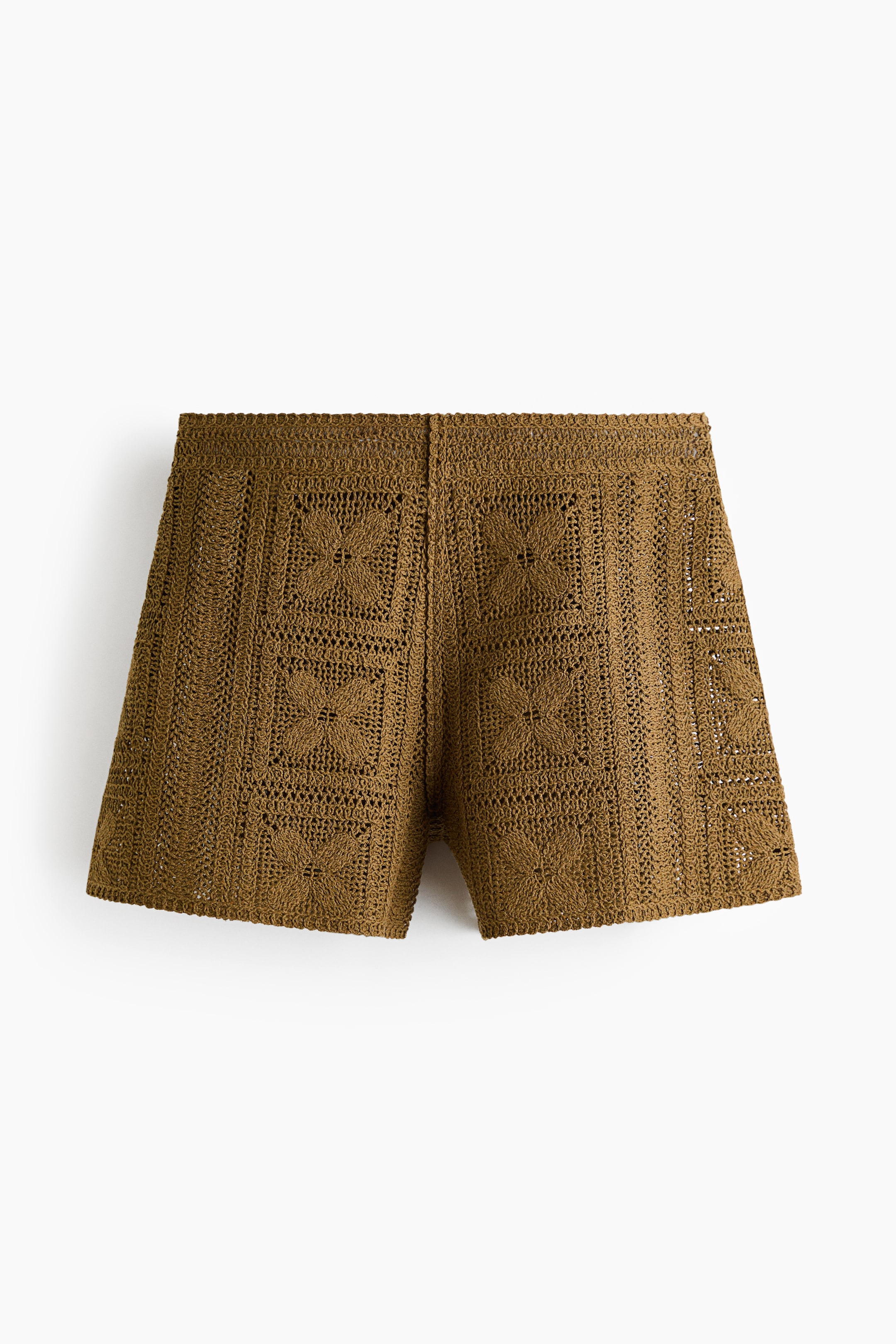 Crochet-Look Silk-Blend Shorts