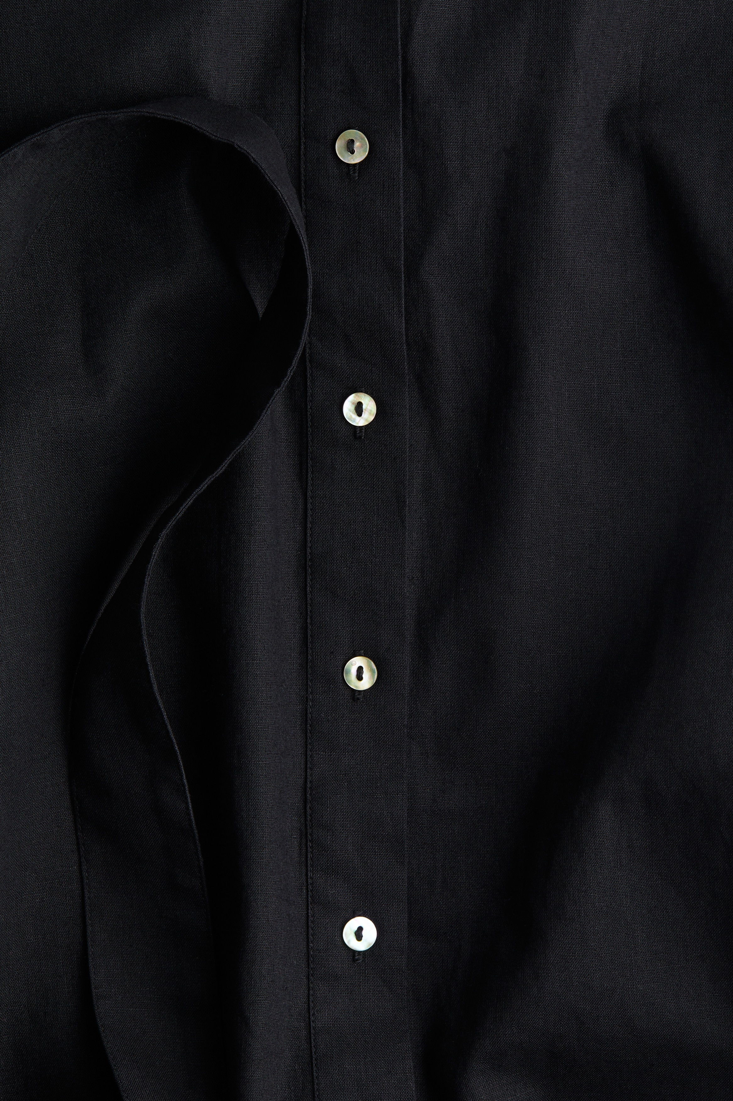 Women's Black Linen-Blend Shirt Dress | H&M US