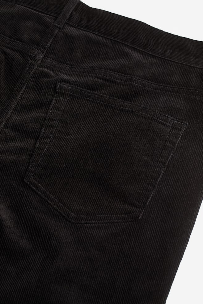 Slim Fit Corduroy trousers - Black/Dark beige - 5