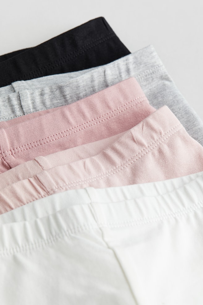 5-pack cotton Capri leggings - Rosa/Svart/Mörkgrå/Ljusrosa/Gammelrosa/Ljusrosa/Ljusrosa/Vit - 2