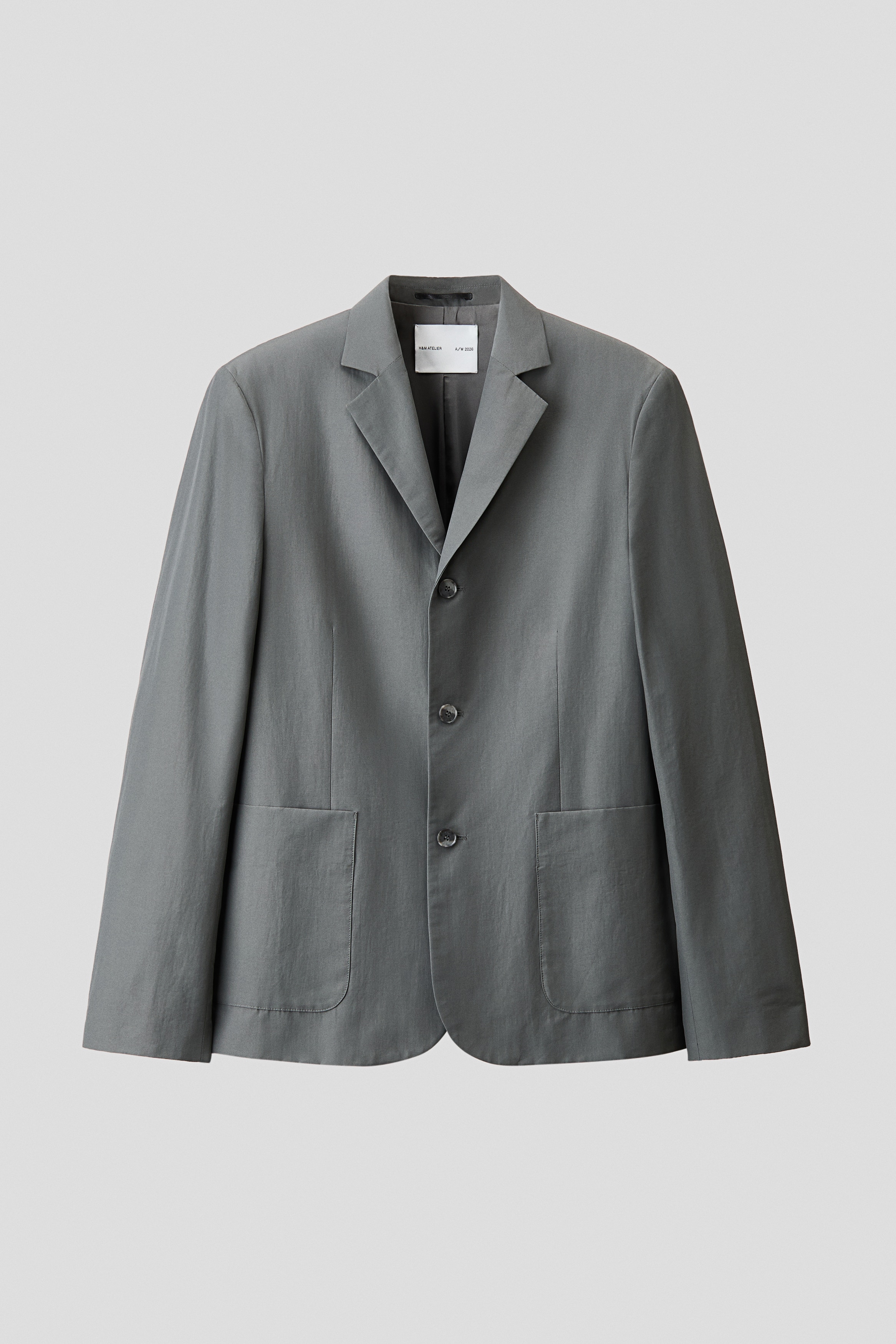 Relaxed-Fit Single-Breasted Jacket - Dark gray