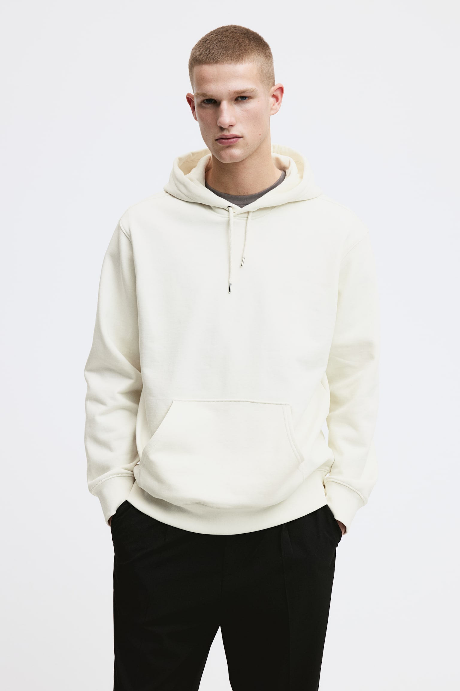 Regular Fit Hoodie - Cream/Green/Black - 1