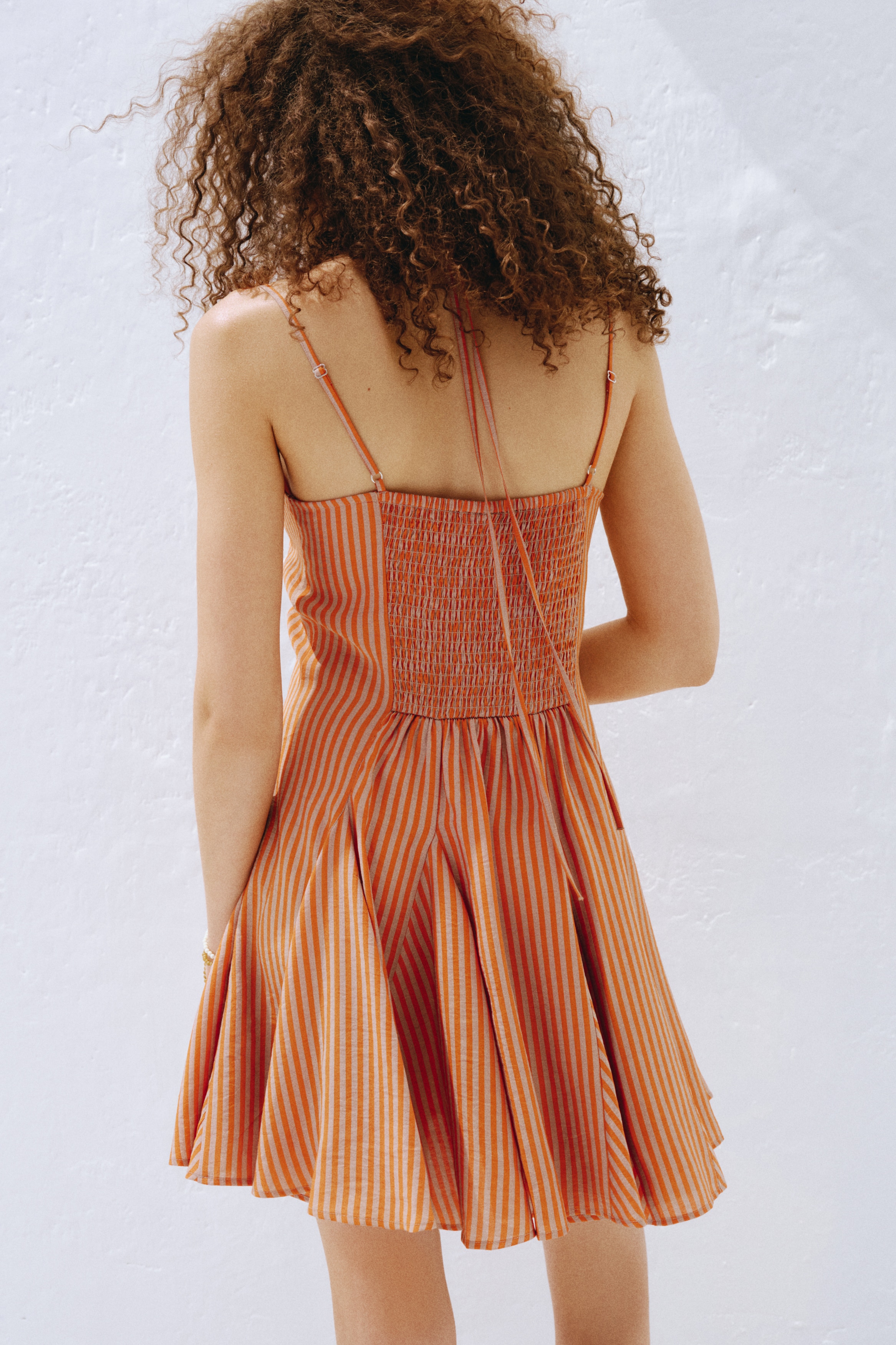 h&m orange pleated dress H&M Pleated Maxi Dress SIZE 6