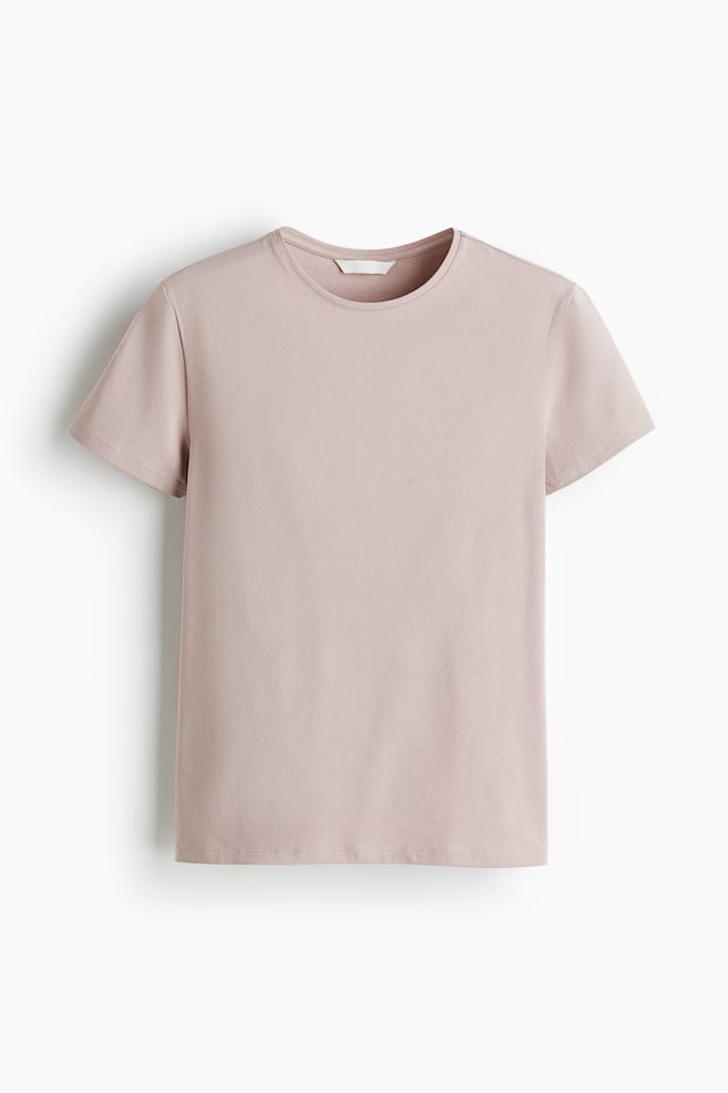 T-shirt ajusté - Rose poudre/Blanc/Brun foncé/Brun/Grège foncé - 1
