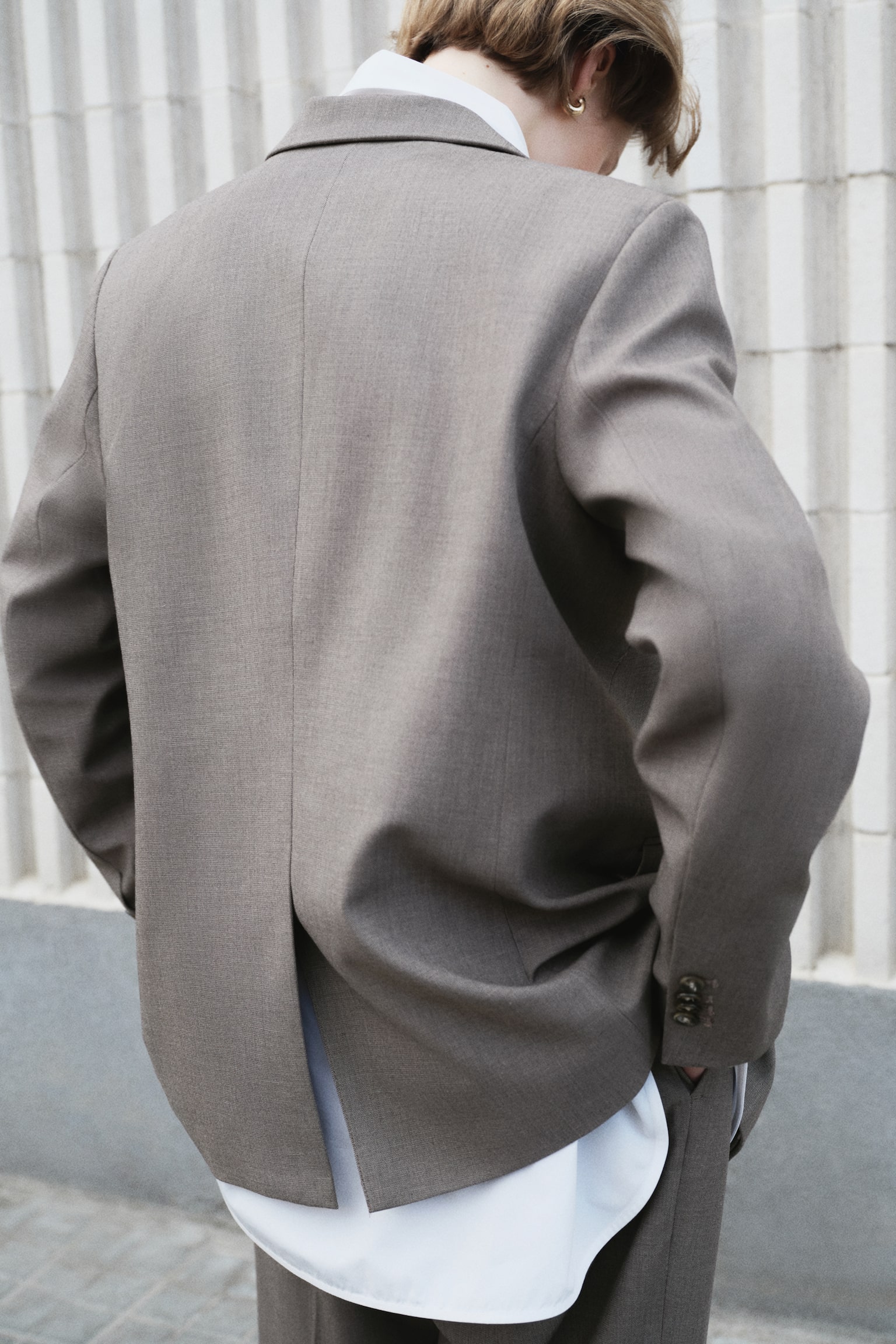 ダブルブレストブレザー - ダークモール - 5