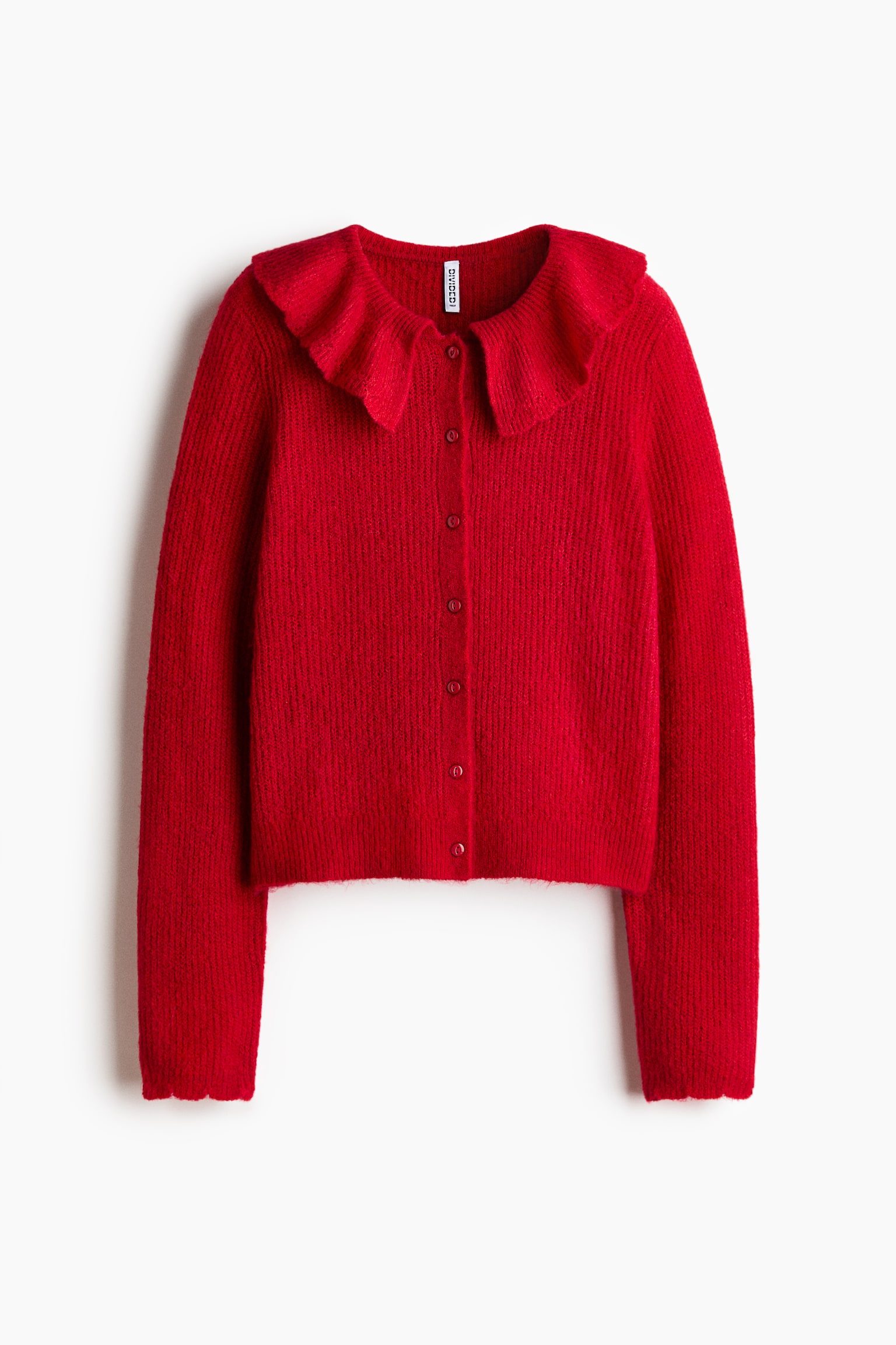 Женский кардиган H&M Cardigan with Collar, цвет: Красный — фото 1