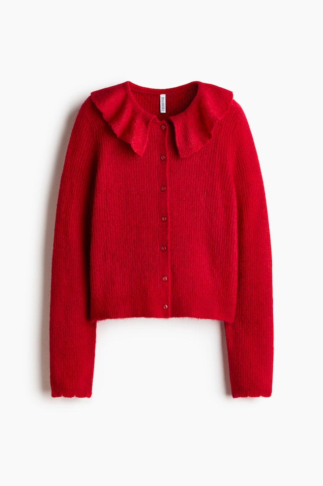 Collared cardigan - Red - 1
