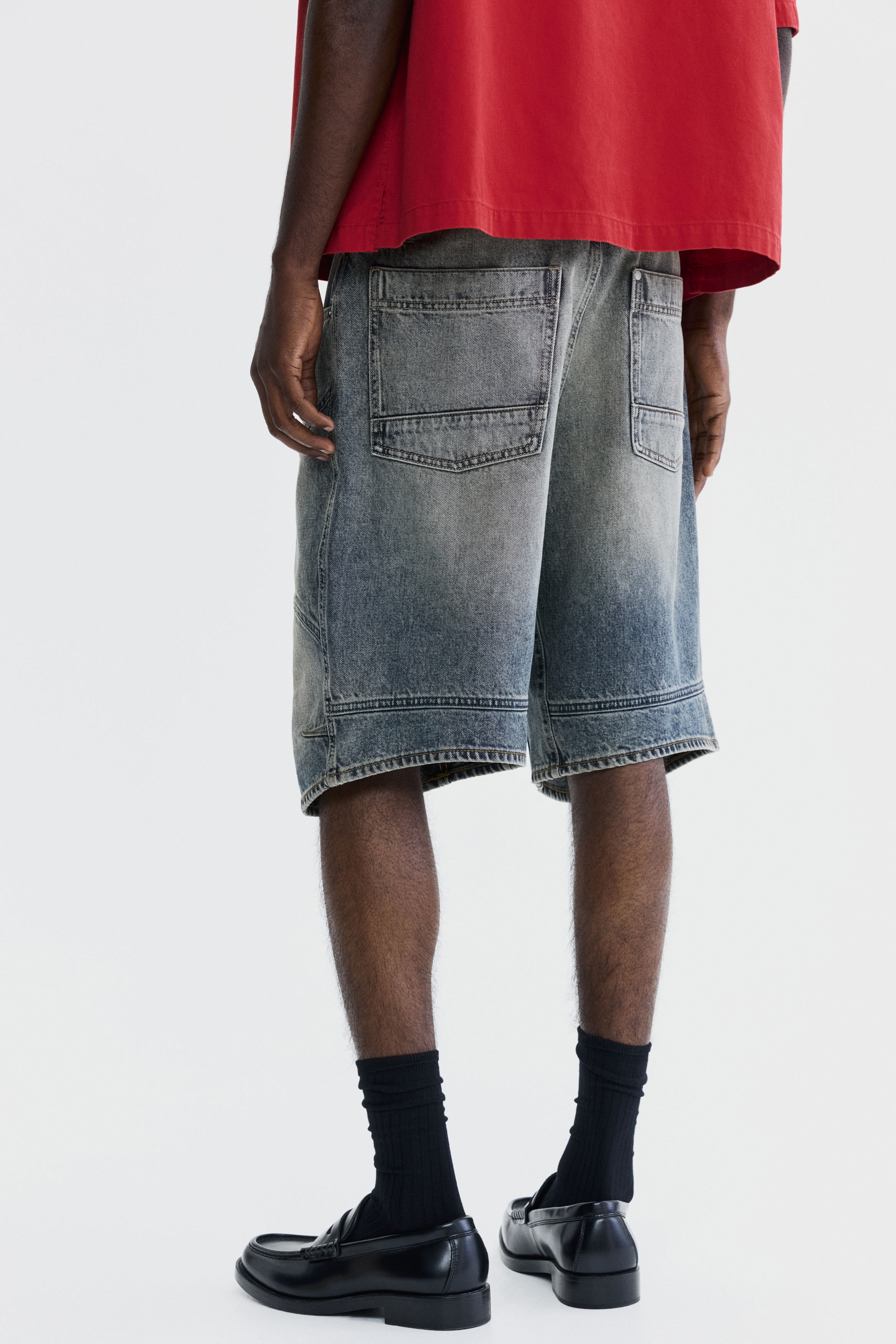 Short En Jean H&M Délavé Et Déchiré - Taille 10 (US)/40 (EUR), 5 Pouces, Stretch, Occasion