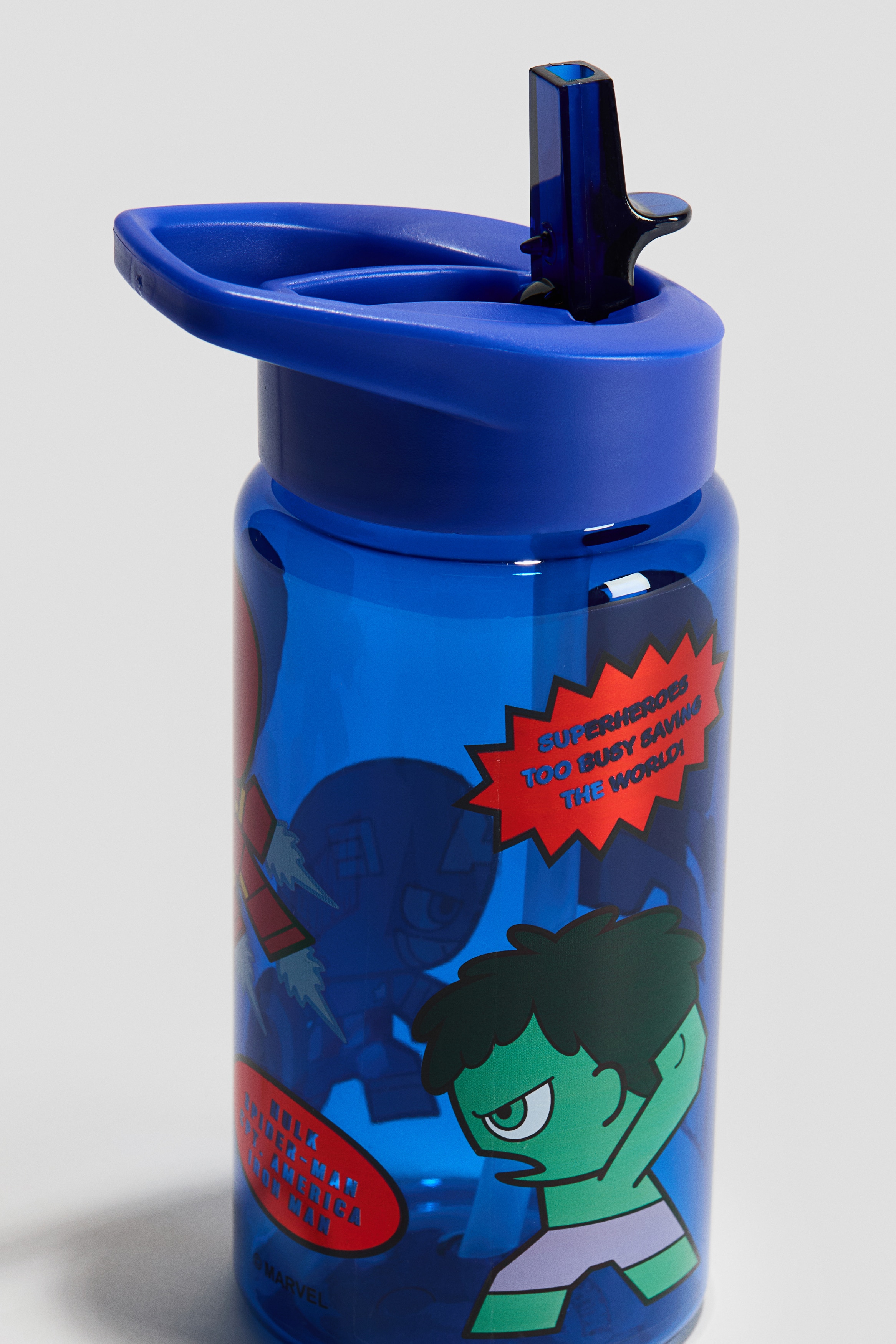 Blue/Marvel Comics Printed Water Bottle for kids | H&M US
