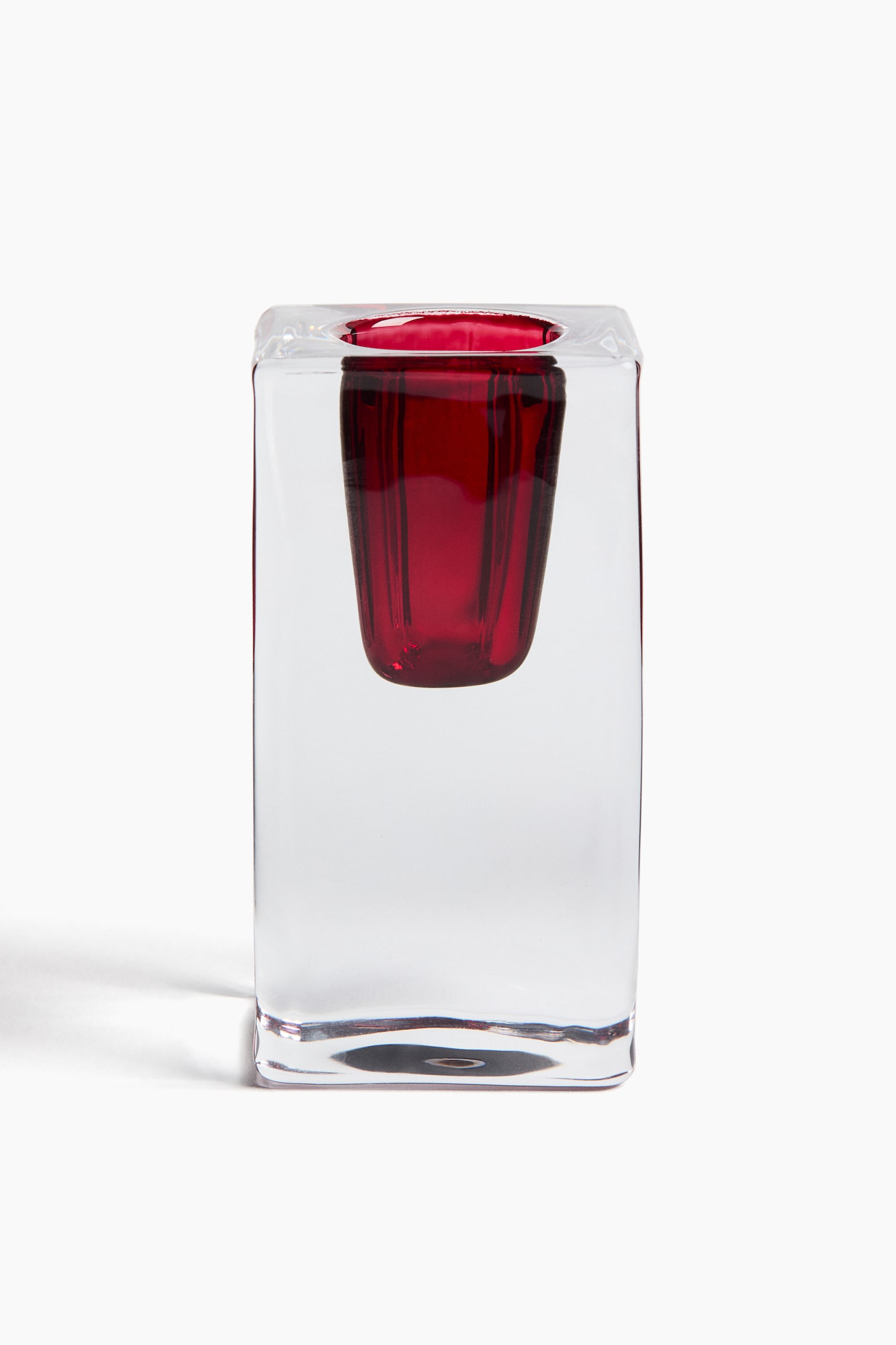 Glass Candlestick - Red/transparent/Green/transparent/Gray/transparent