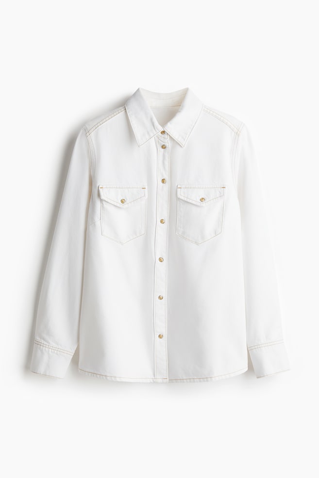 Denim shirt - White/Dark denim blue/Black/Light denim blue/Denim blue/Light denim blue - 1