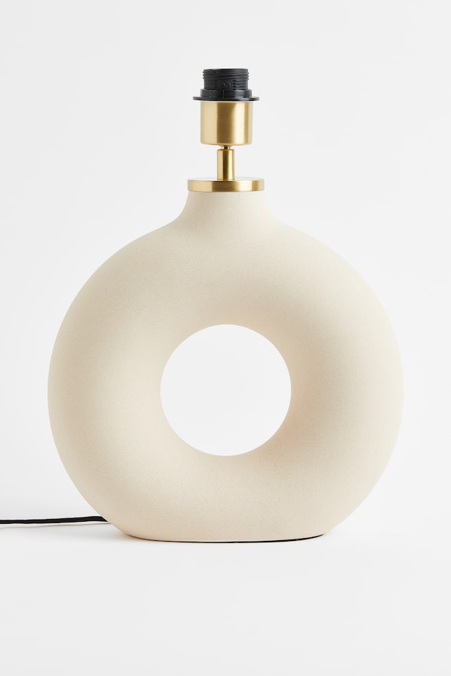 Ringformet lampefod i keramik - Lys beige - 1