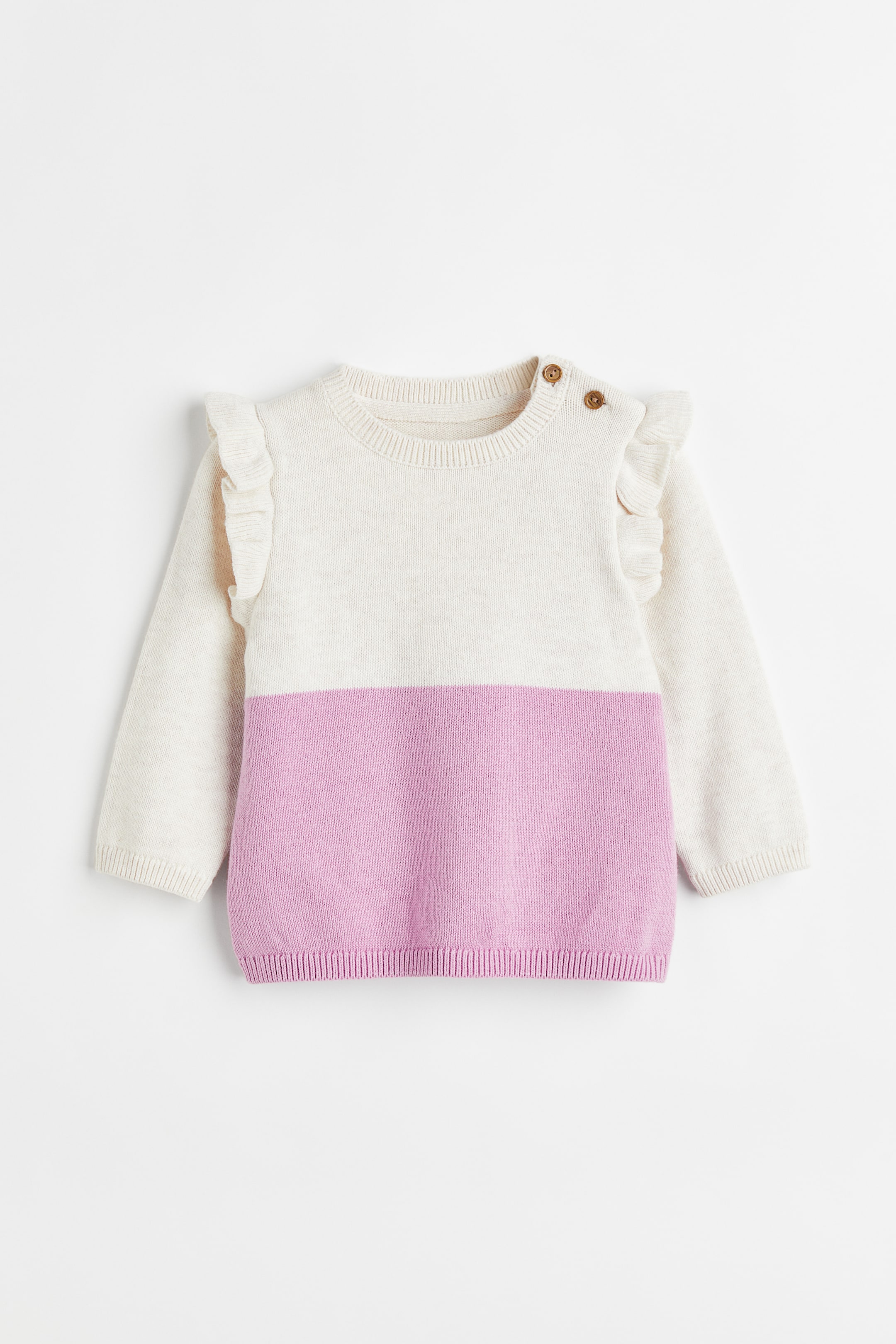 Xem ảnh lớn hơn: Áo jumper cotton dệt kim mịn - Màu hồng/Khối màu - Kids | H&M VN 1