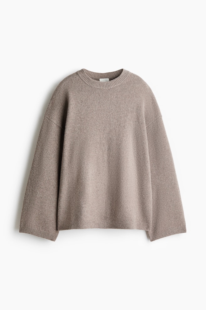 Oversized Sweater - Taupe/Powder pink/Dark gray - 1