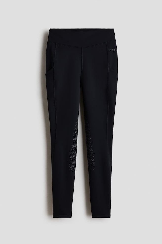 Reitleggings mit Kniebesatz - Marineblau/Schwarz - 1