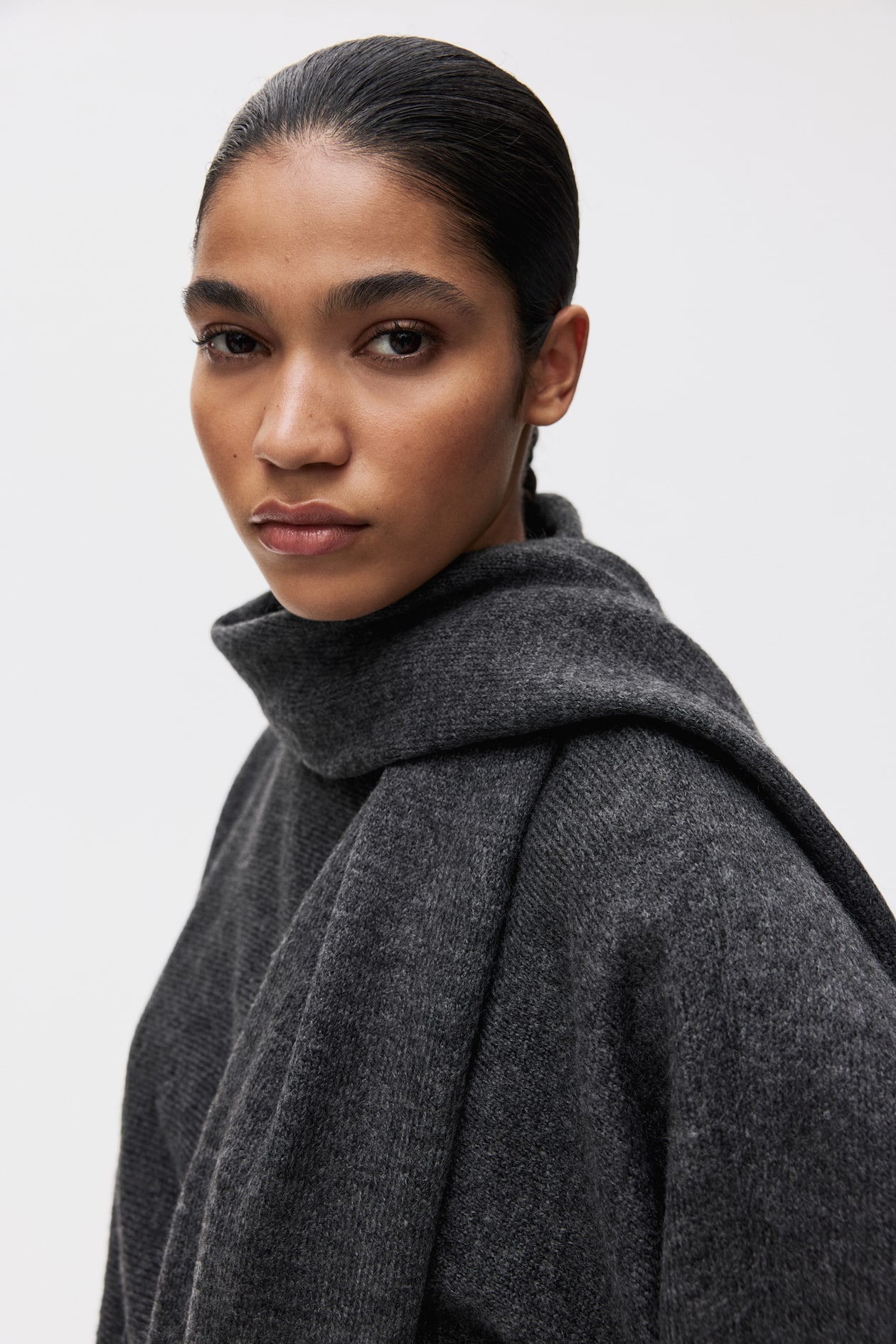 Oversized Scarf-Detail Sweater - image 2