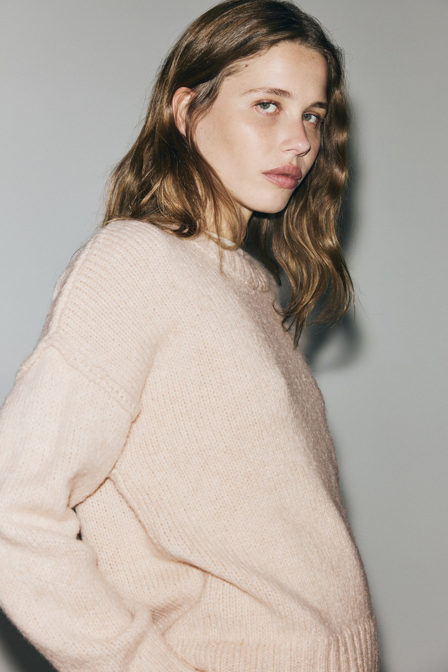 Oversized jumper - Light beige/Beige marl - 4