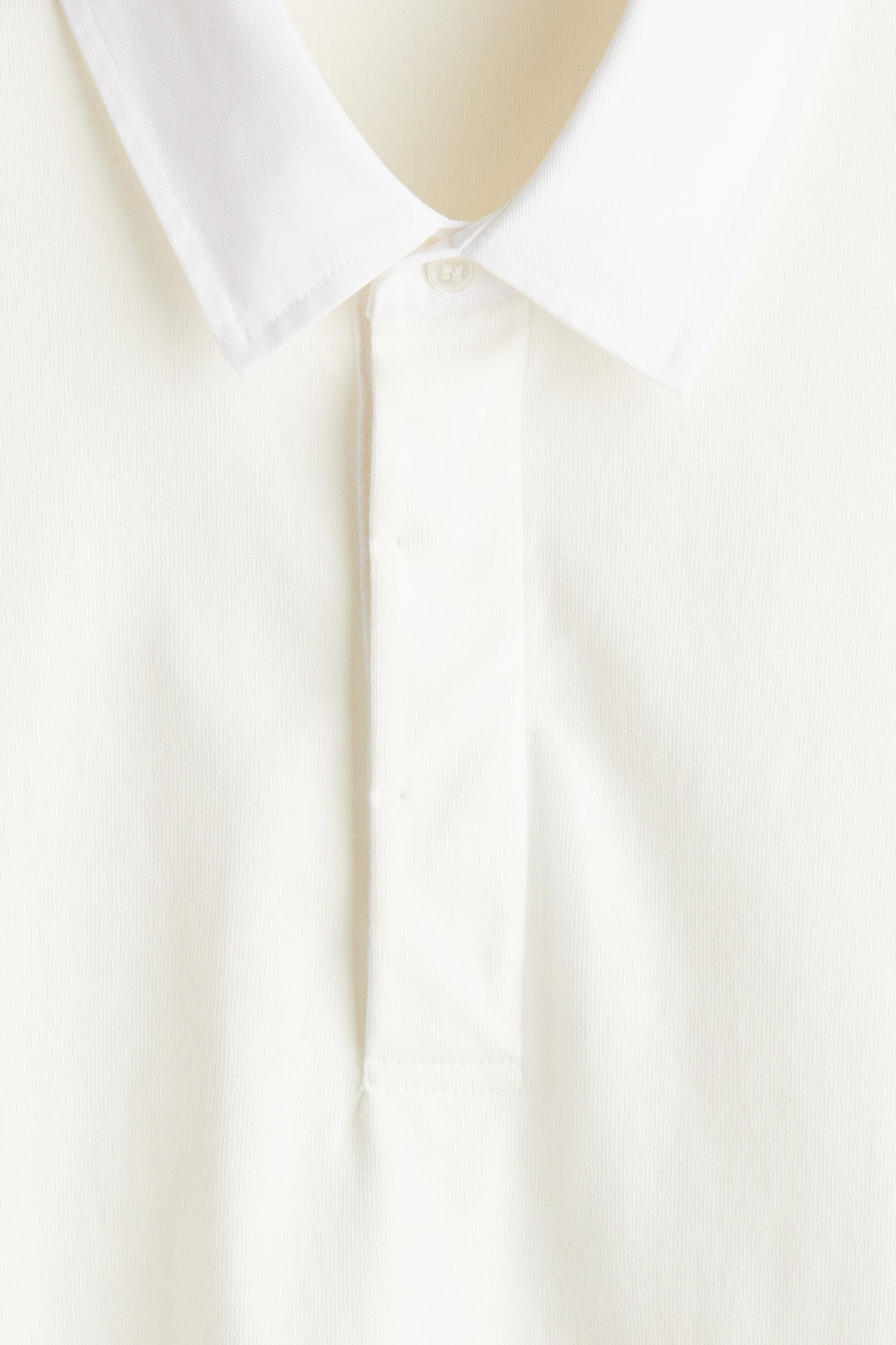 Loose Fit Cotton polo shirt - White/Light grey marl - 5