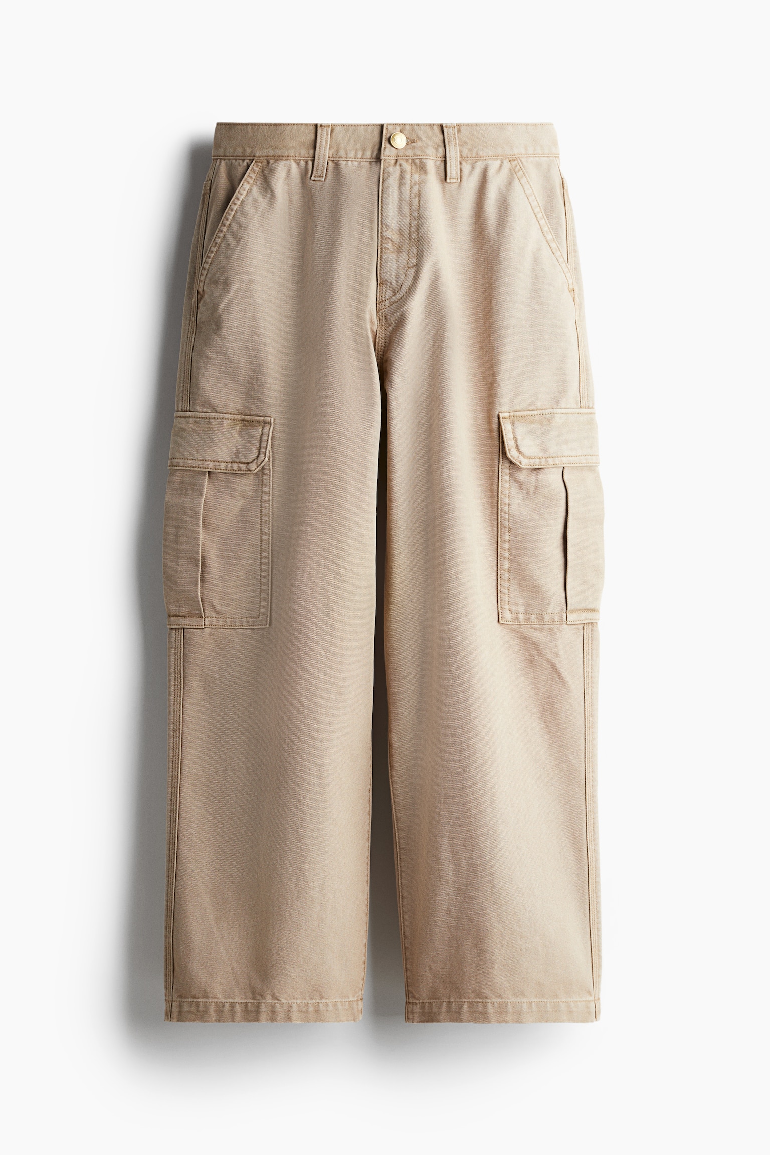 Baggy Fit Cargo trousers - Beige/Black - 2