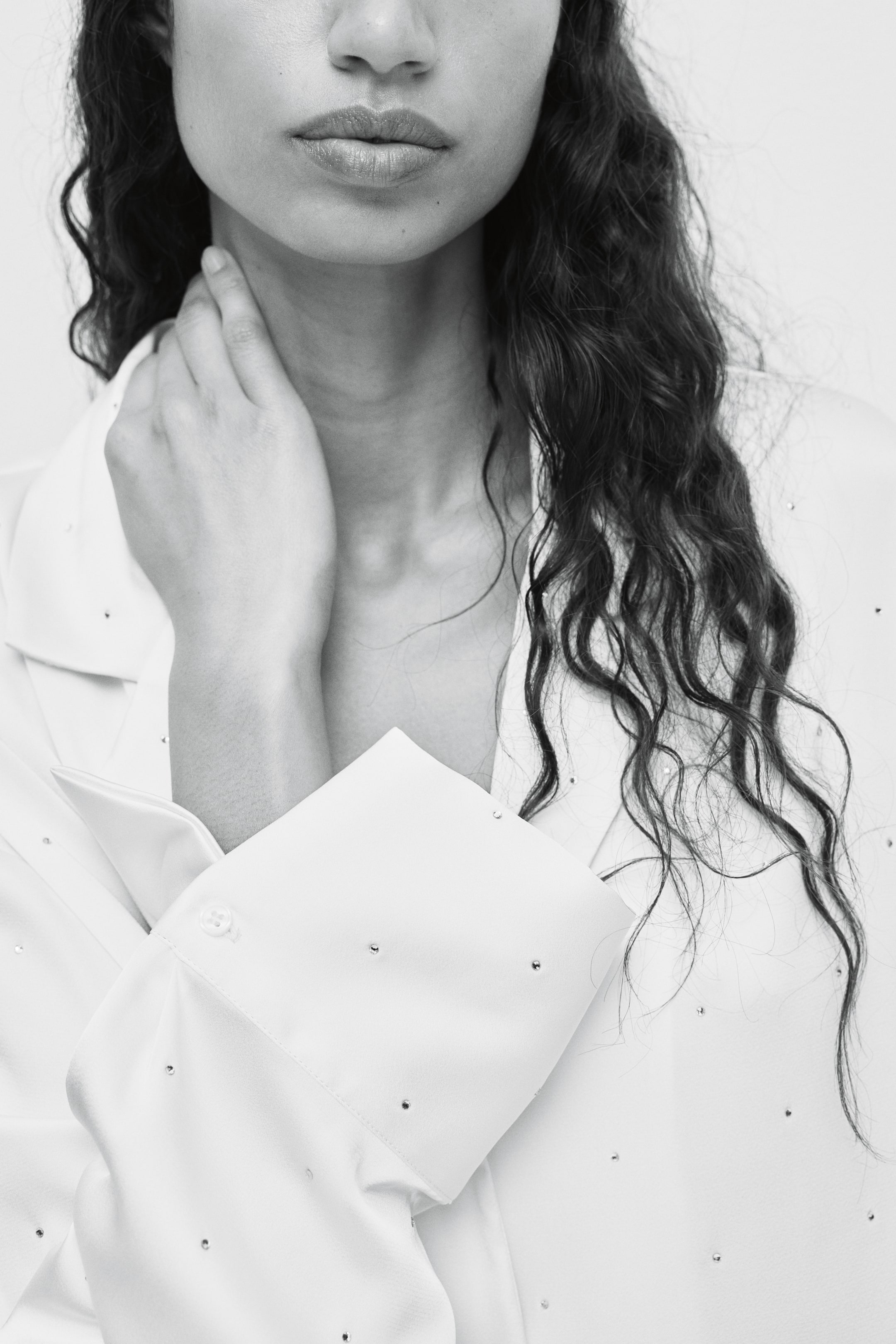 Ampliar la imagen: Camisa de pijama en satín con decoraciones - Blanco - Ladies | H&M MX 3