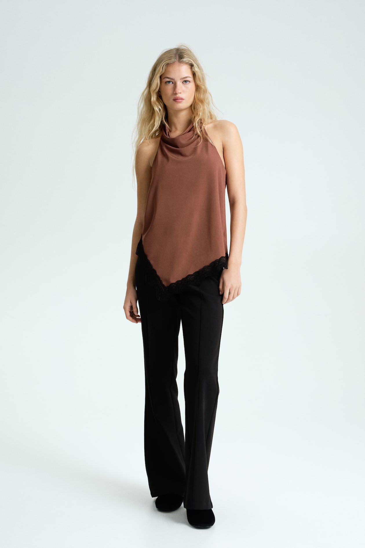 Lace-Trimmed Halterneck Top - image 3
