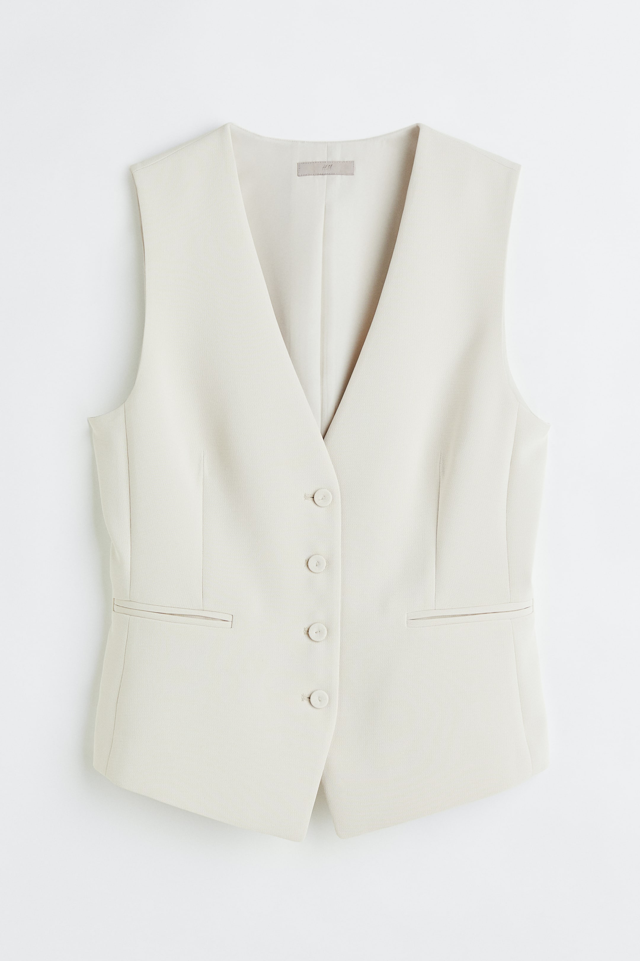 הצגת תמונה גדולה יותר: וסט מחויט - לבן טבעי - Ladies | H&M IL 1