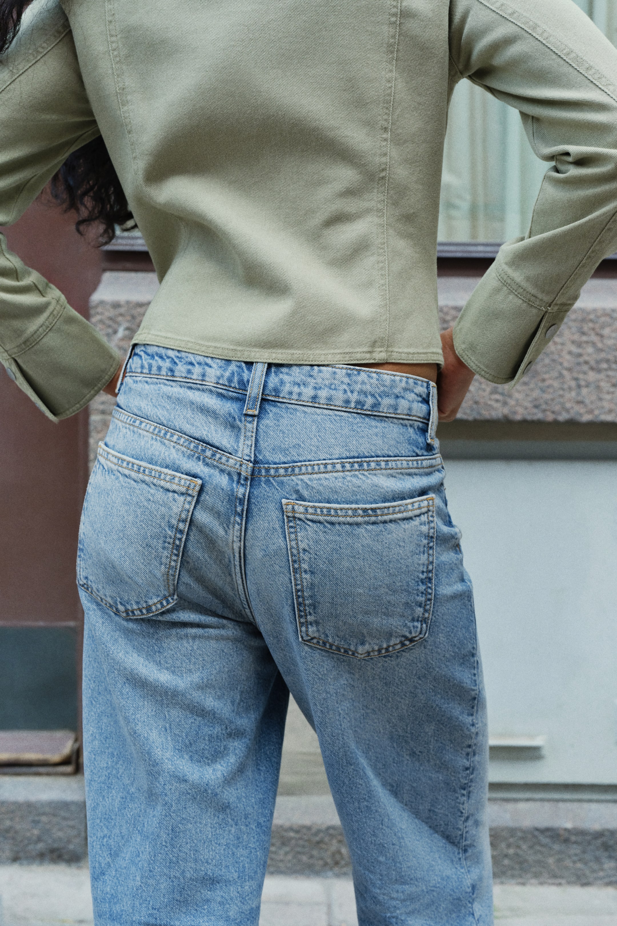 Wide-Leg Regular-Waist Jeans