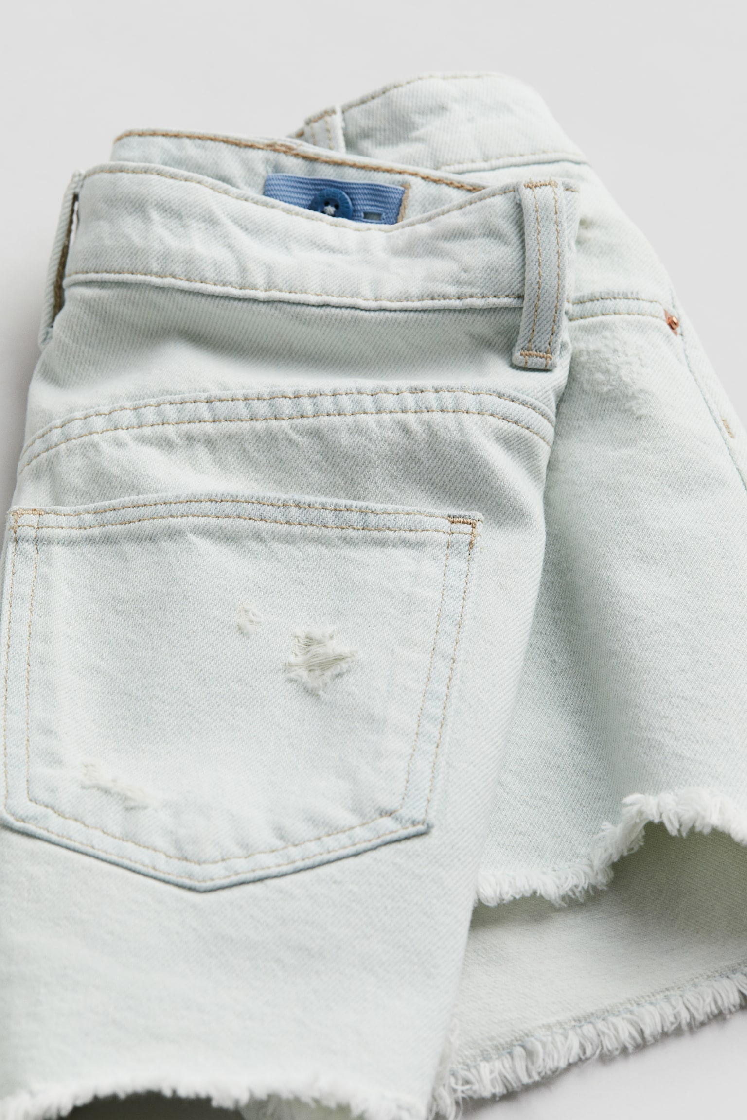 Denim shorts - Pale denim blue/White - 3