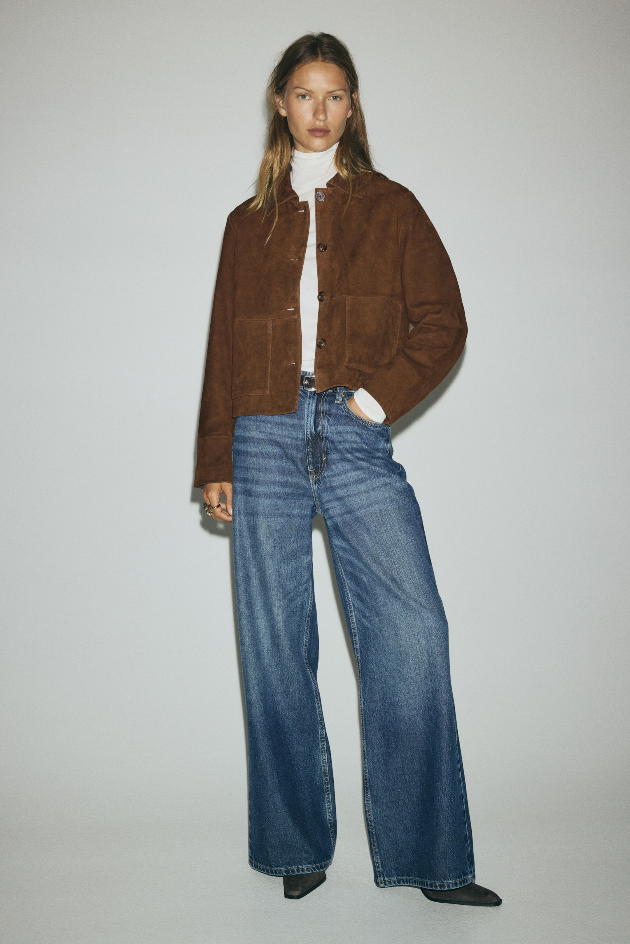 Agrandir l'image: Veste en cuir velours - Marron | H&M BE 1