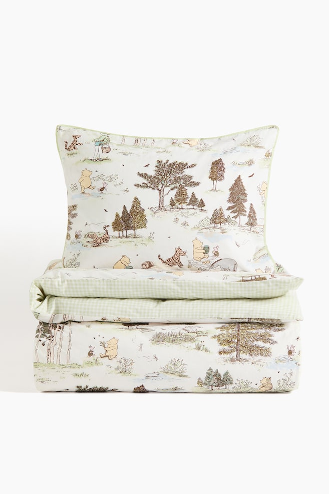 Parure de couette à motif - Vert clair/Winnie l'ourson/Bleu clair/Winnie l'ourson - 1