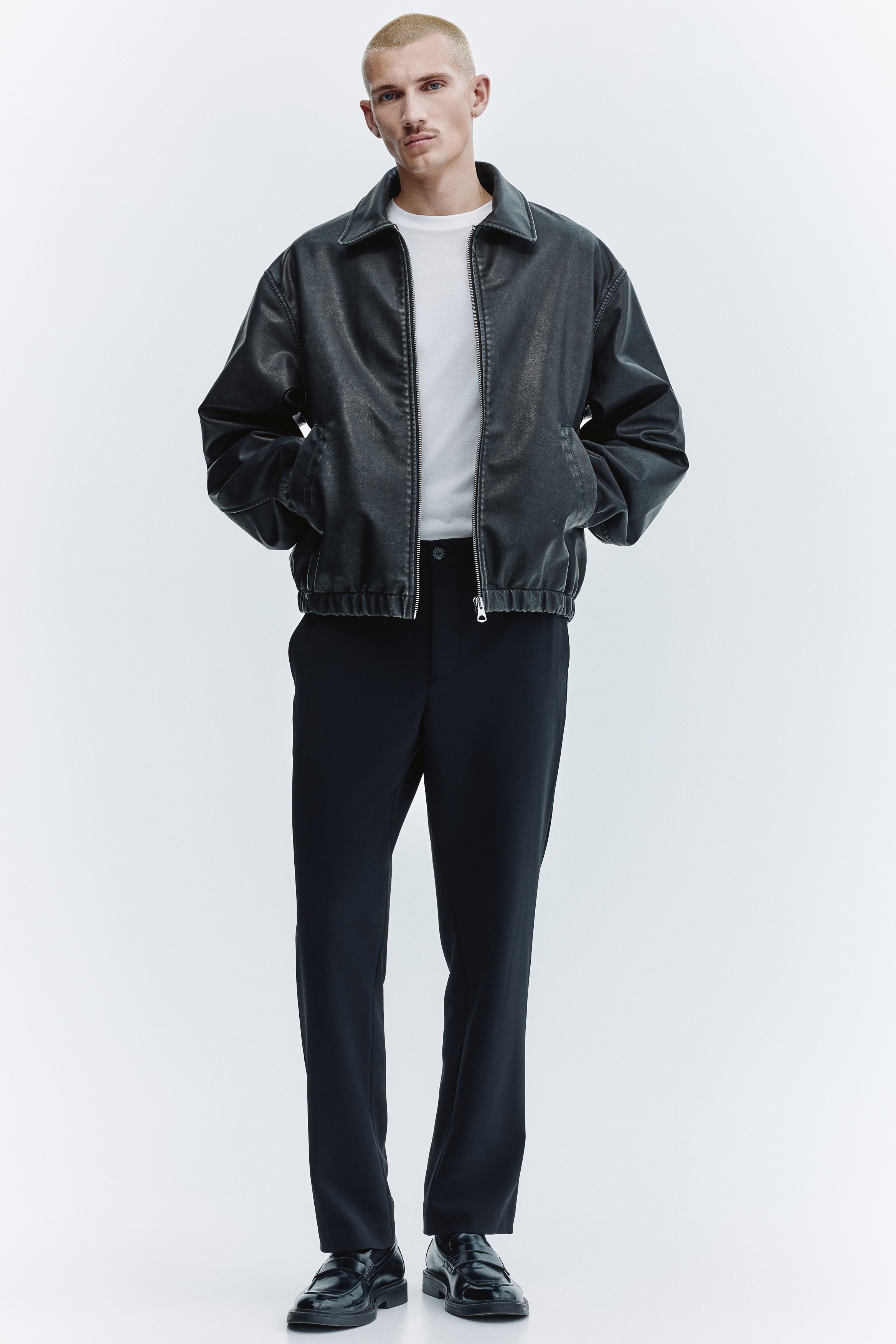 Elegante Hose in Slim Fit - Schwarz/Marineblau