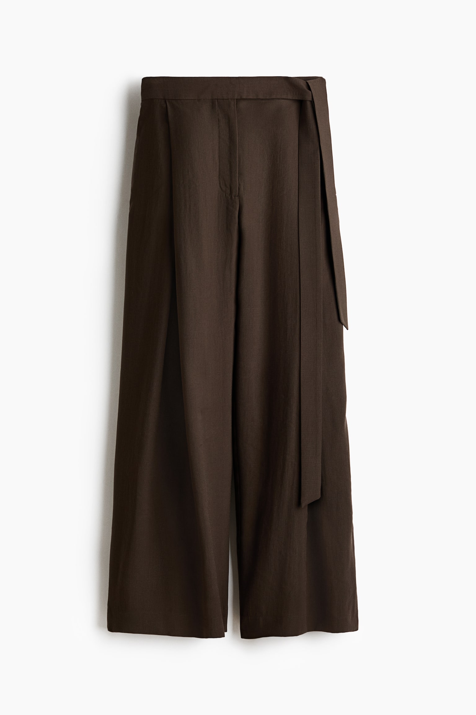 Tie-detail twill trousers - Dark mole/Beige/Dark brown - 1