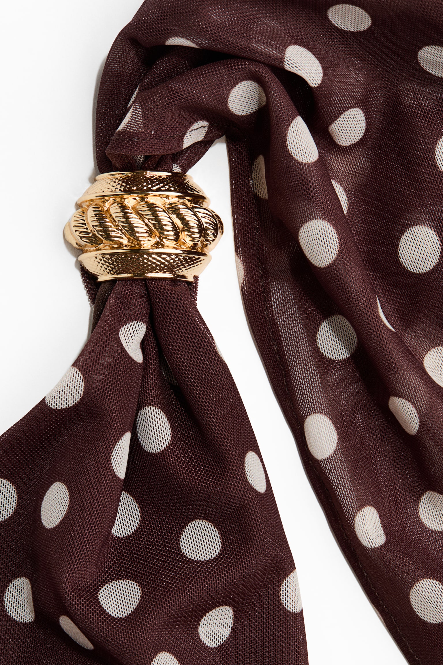 Mesh halterneck top - Dark brown/Polka dot - 5