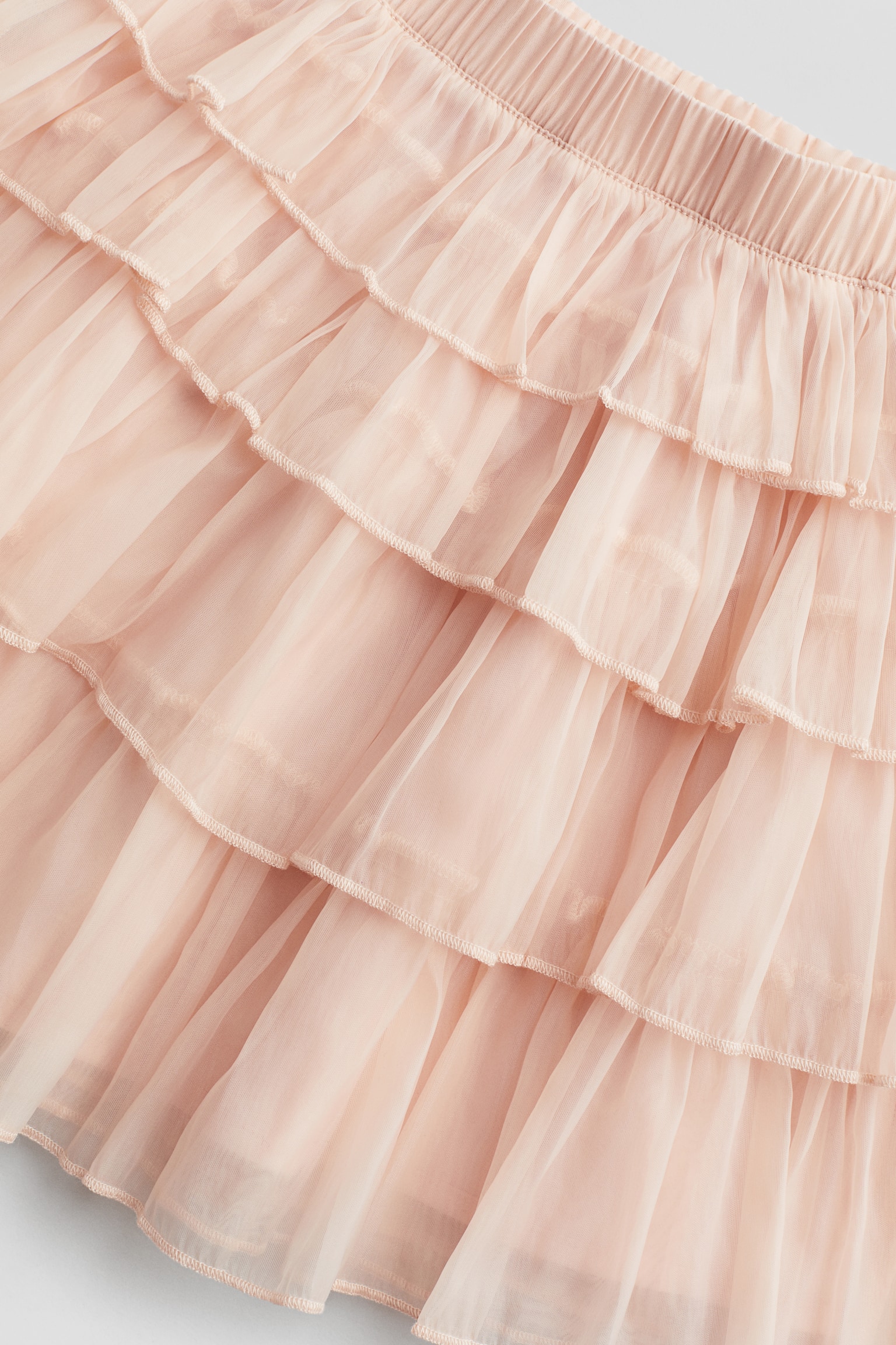 Flounced organza skirt - Light pink/Cream - 6