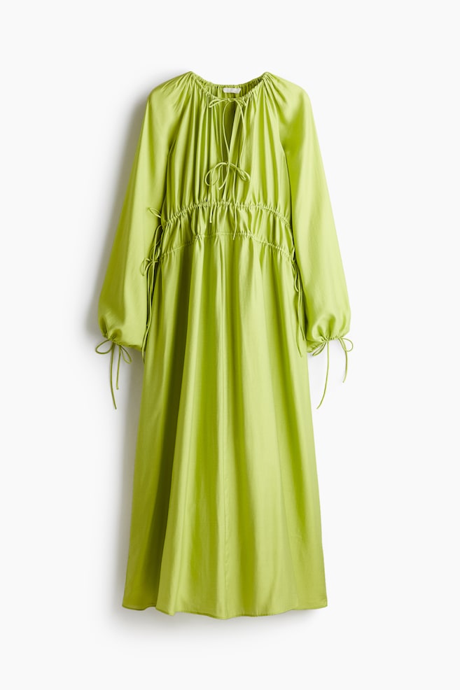 Vestido oversize con cordón de ajuste - Verde lima/Blanco/Floral negro/Rojo/Estampado - 1