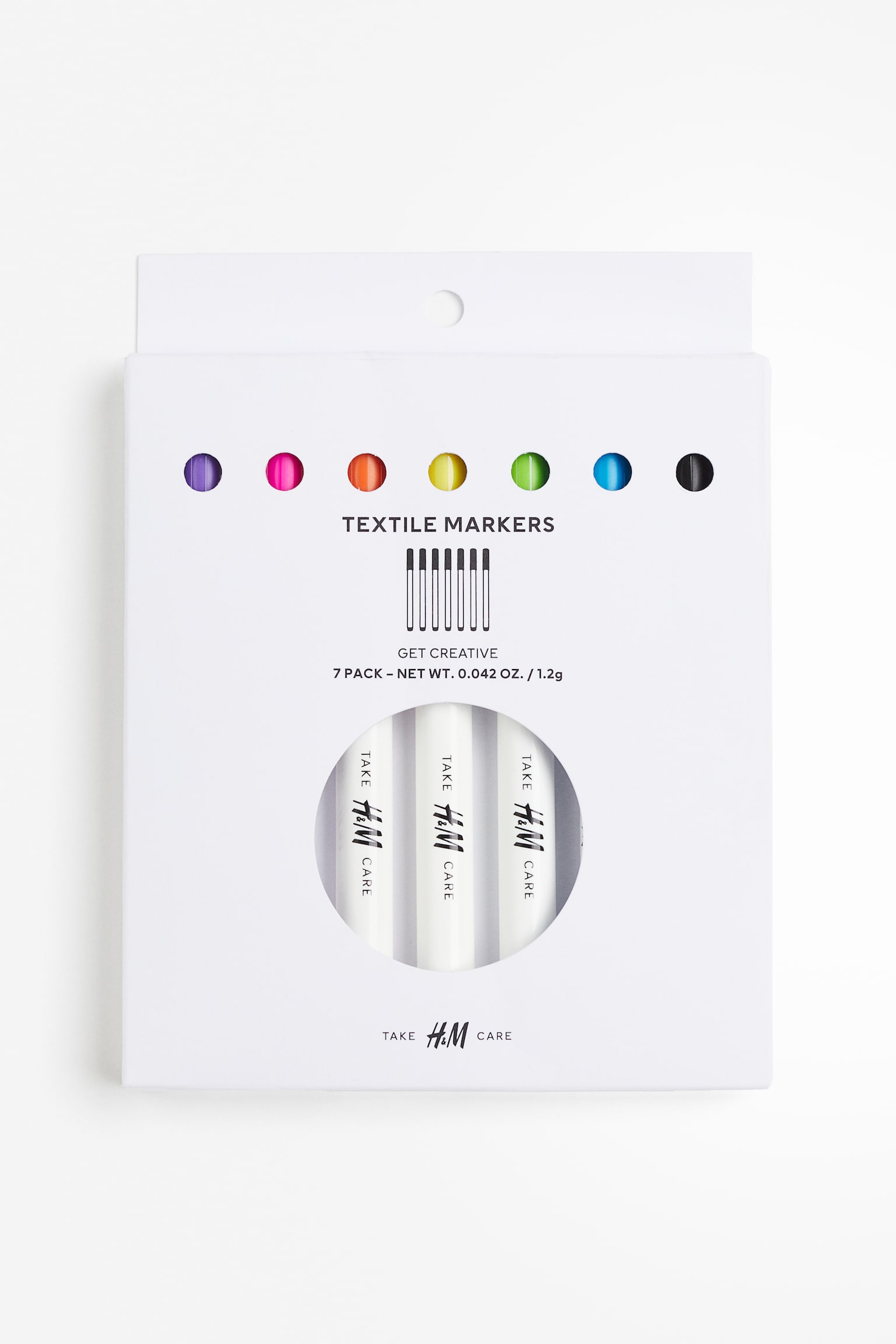 7-pack textile markers - White/Multicoloured - 1