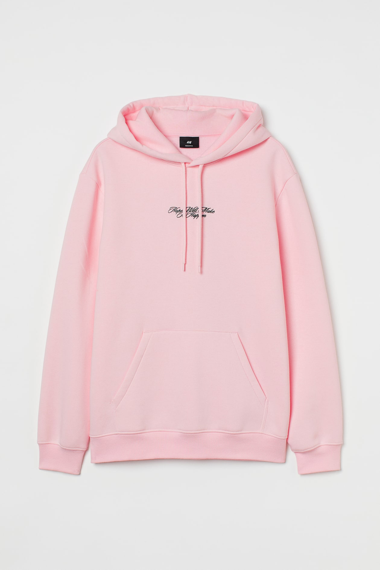 Regular Fit Hoodie - Long sleeve - Regular length - Light pink - Men ...