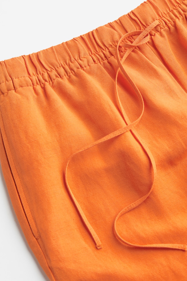 Linen-blend pull-on trousers - Orange/White/Light beige/Black/dc/dc/dc - 5