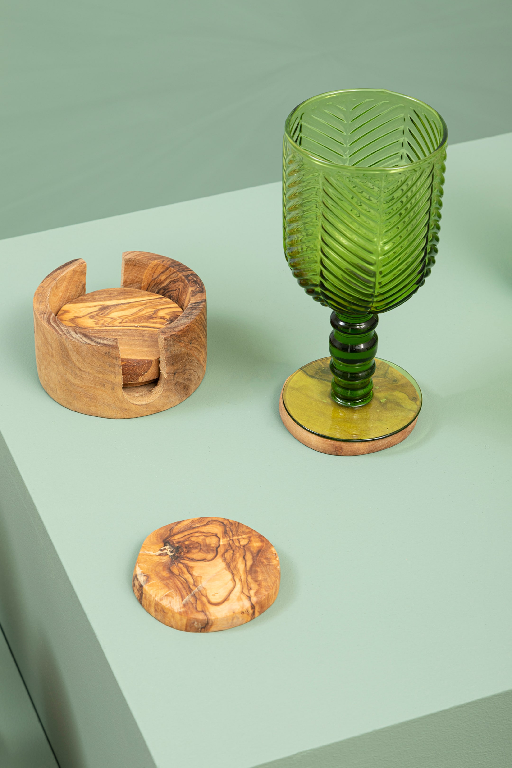 View larger image: Set Of Four Fleur Wine Glasses - Green - Interiors by Premier - Home All | H&M GB 1