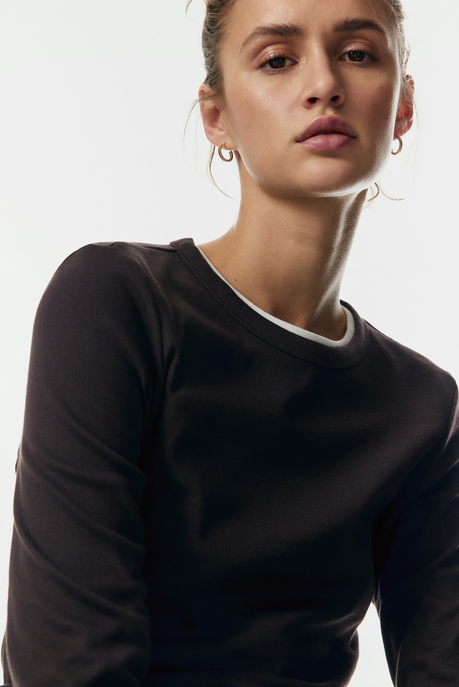 Long-sleeved jersey top - Dark brown/Navy blue/Black/Dusty brown/Light pink/White/Dark brown/Blue-grey - 5