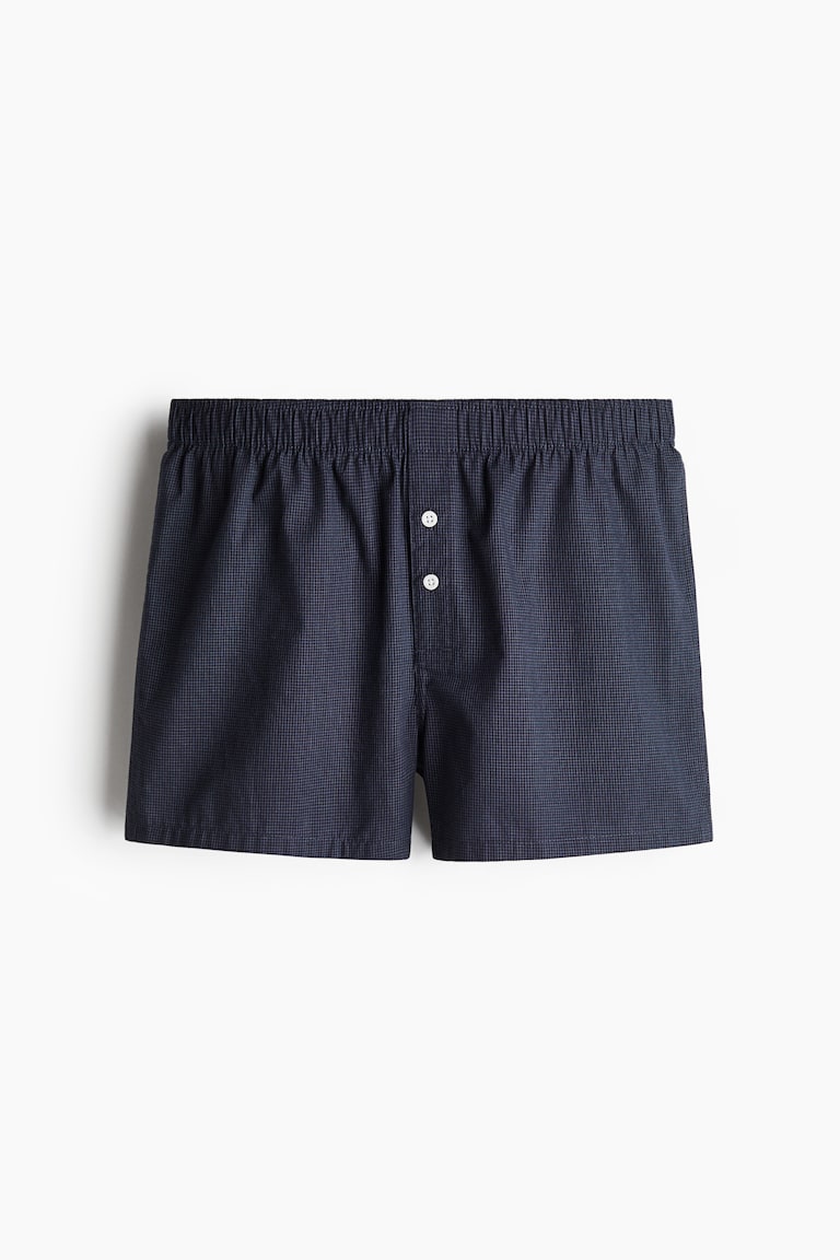 5-pack woven cotton boxer shorts Dark blue/Checked Men H&M HK