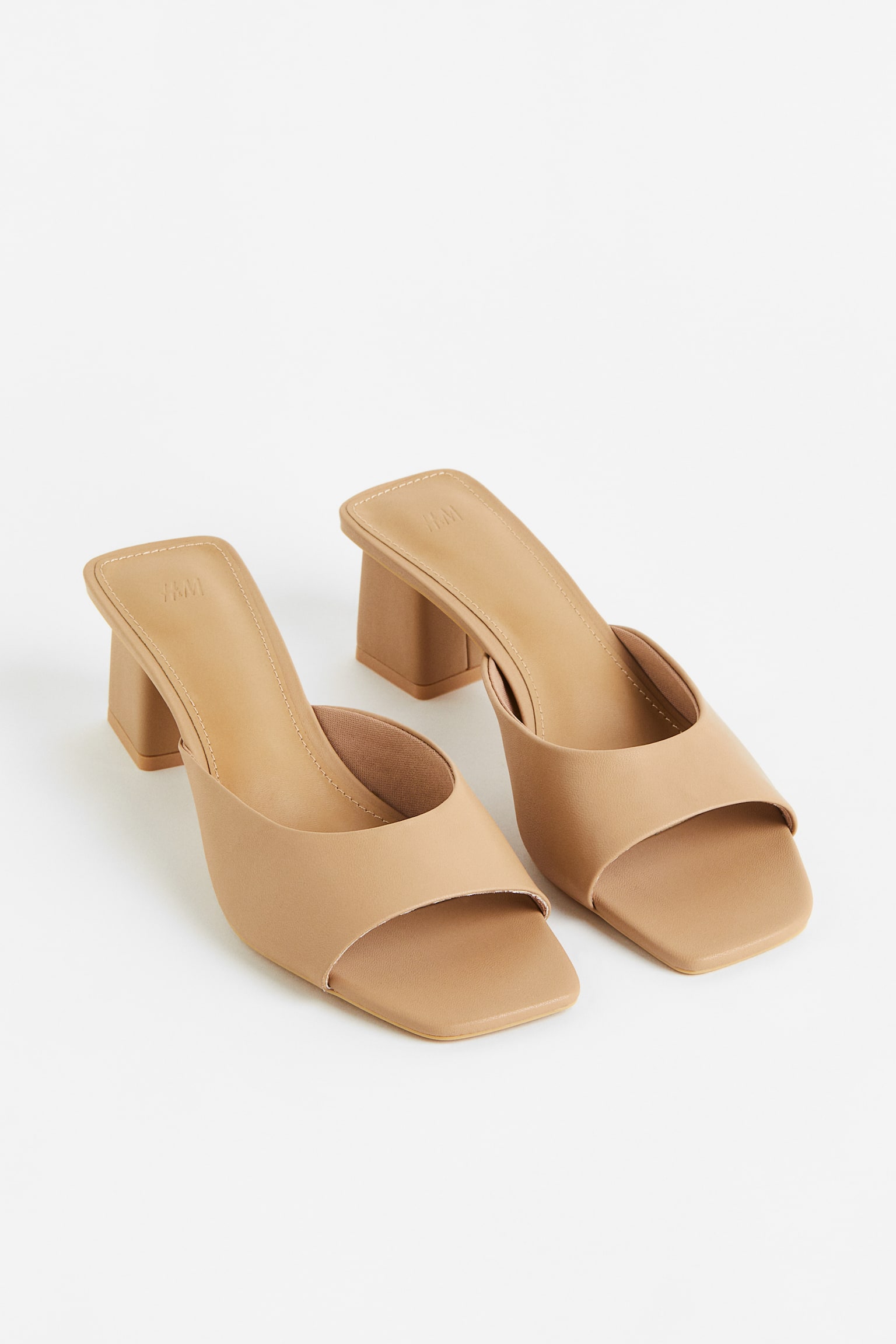 Heeled Mules - Dark beige/White/Black - 3