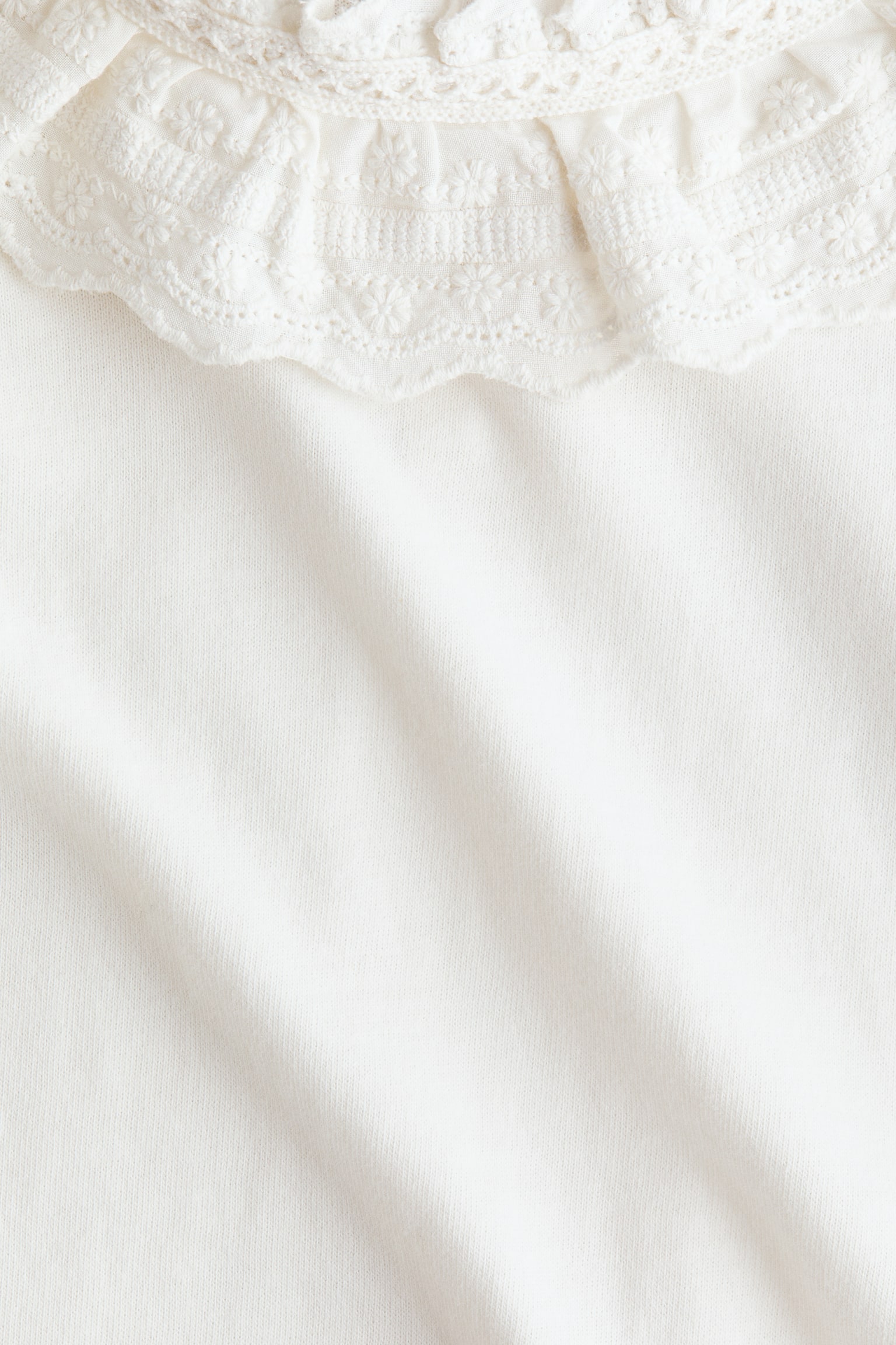 Blusa de algodón con cuello - Blanco - 4